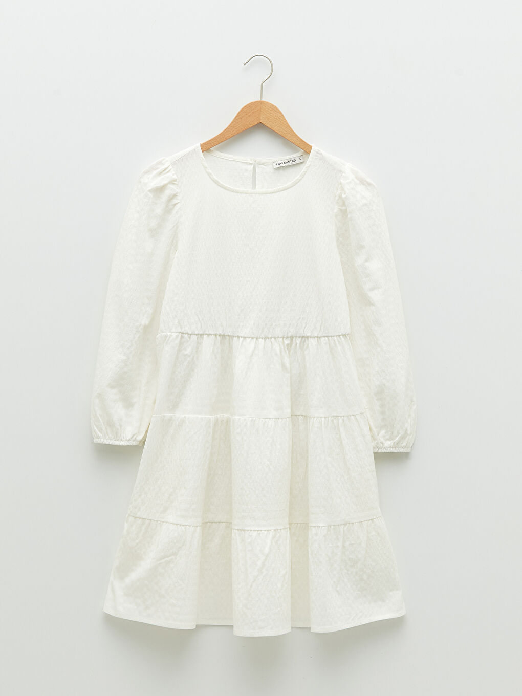 Crew Neck Patterned Cotton Women's Dress-6