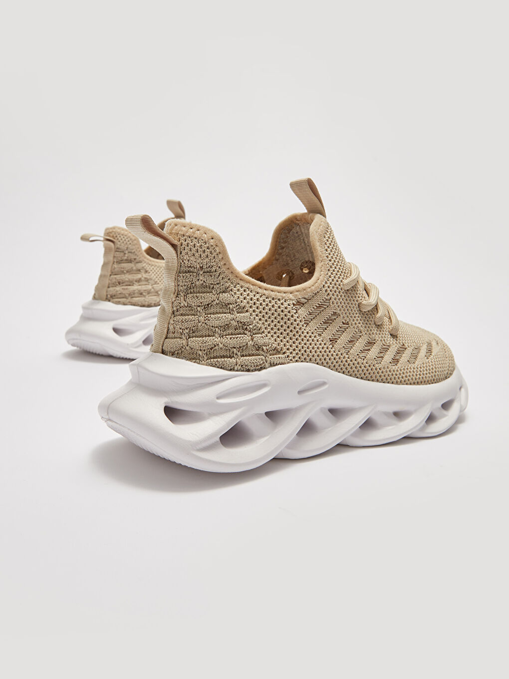 Self Patterned Lace-Up Thick Sole Women's Active Sports Shoes-4