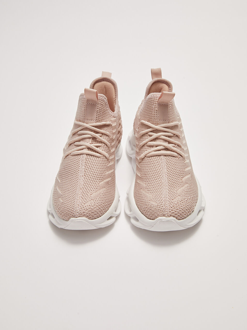 Self Patterned Lace-Up Thick Sole Women's Active Sports Shoes-3