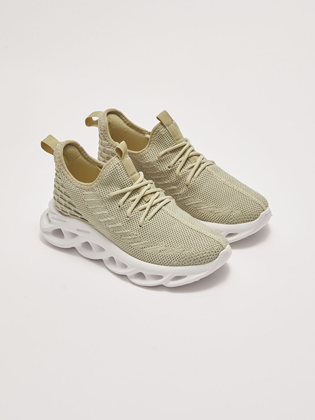 Baskets de Sport Actives à Semelle Épaisse à Lacets à Motifs pour Femmes