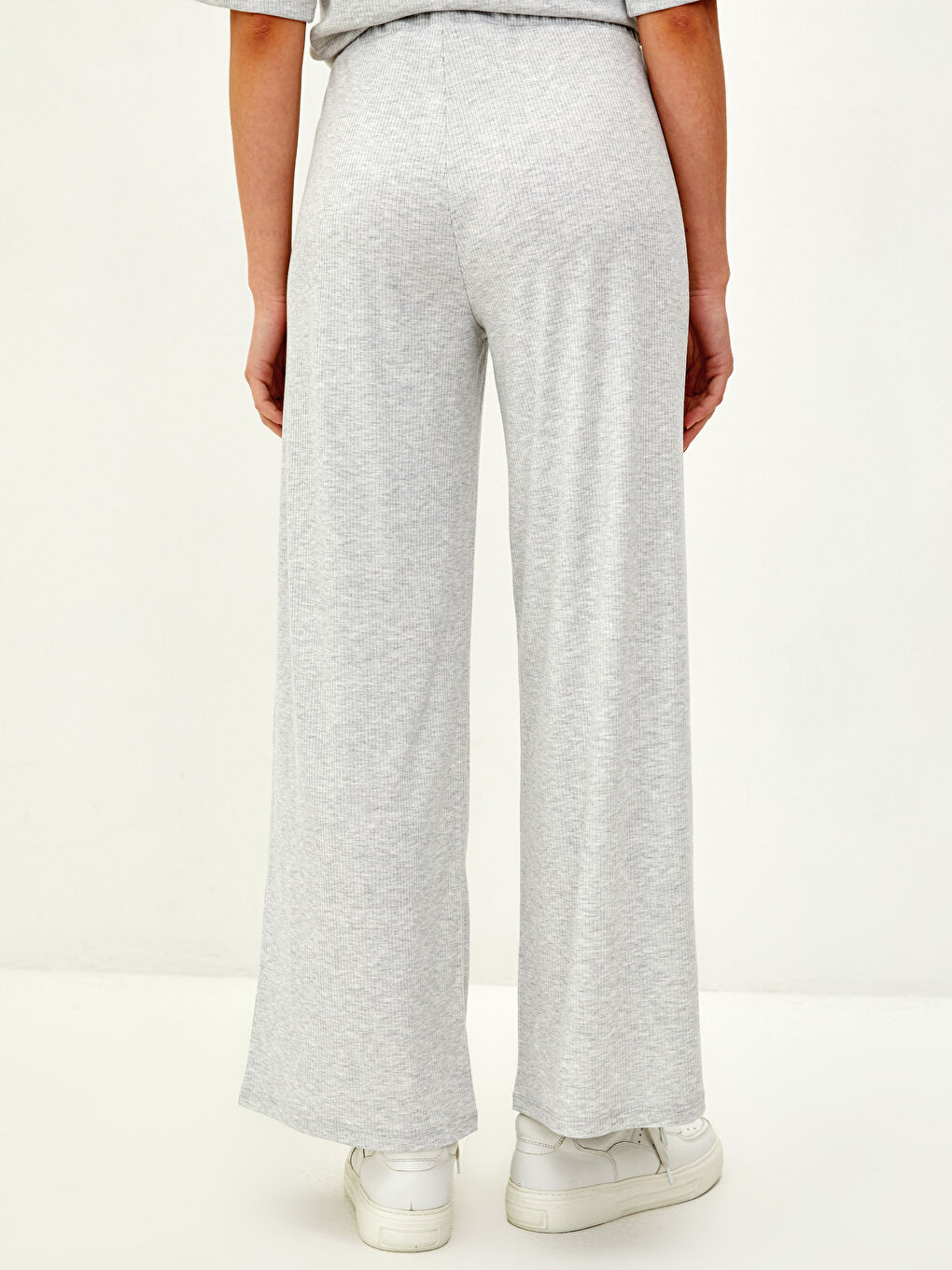 Pantalon de survêtement uni à taille élastiquée pour Femmes-4