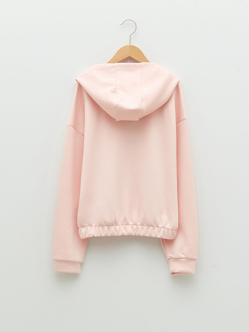 Hooded Basic Long Sleeve Girls' Sweatshirt and Shorts-2