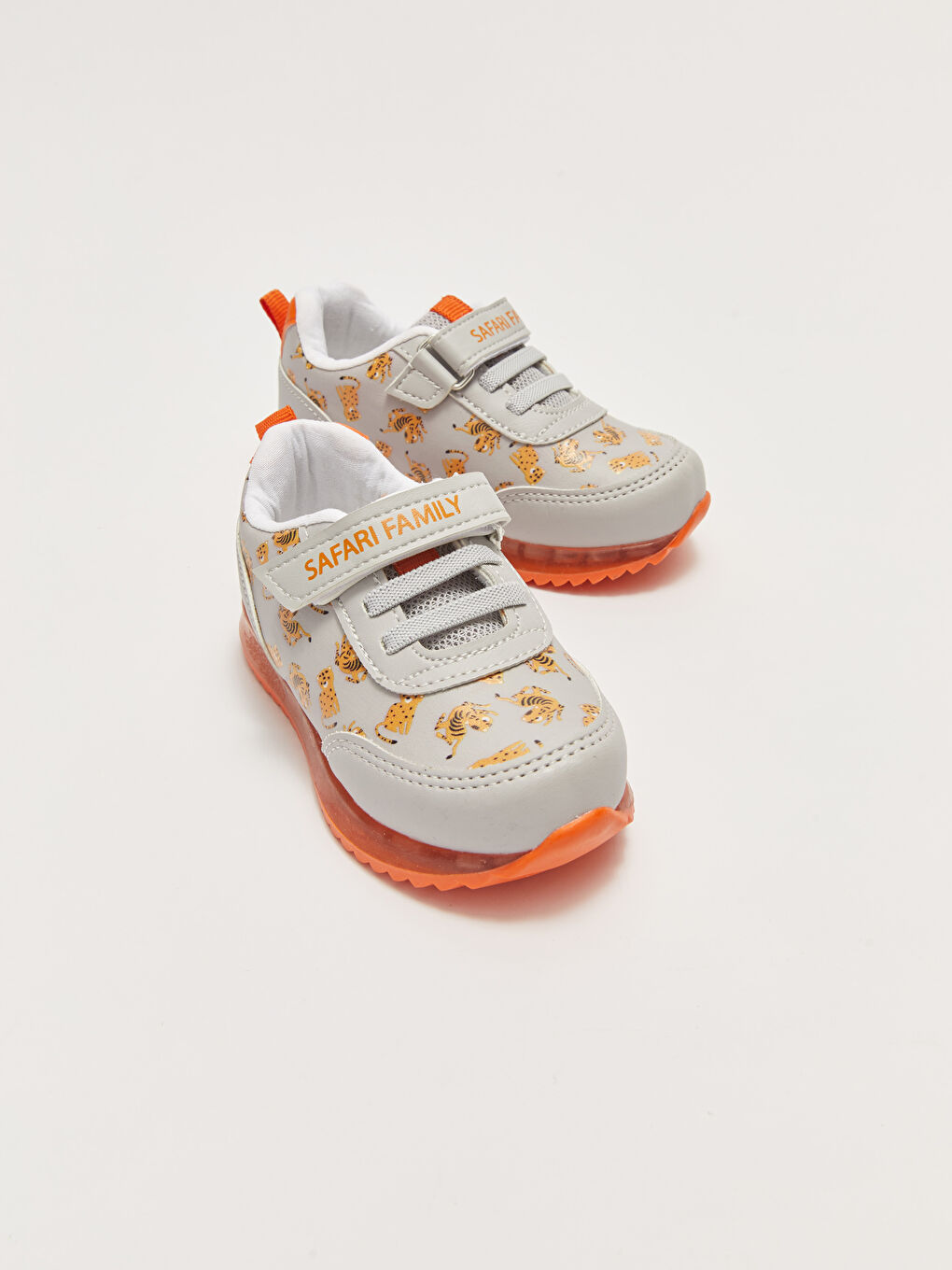 Gri Işıklı Basklı ve Pamuk Astarlı Erkek Bebek Günlük Spor Ayakkabı-2