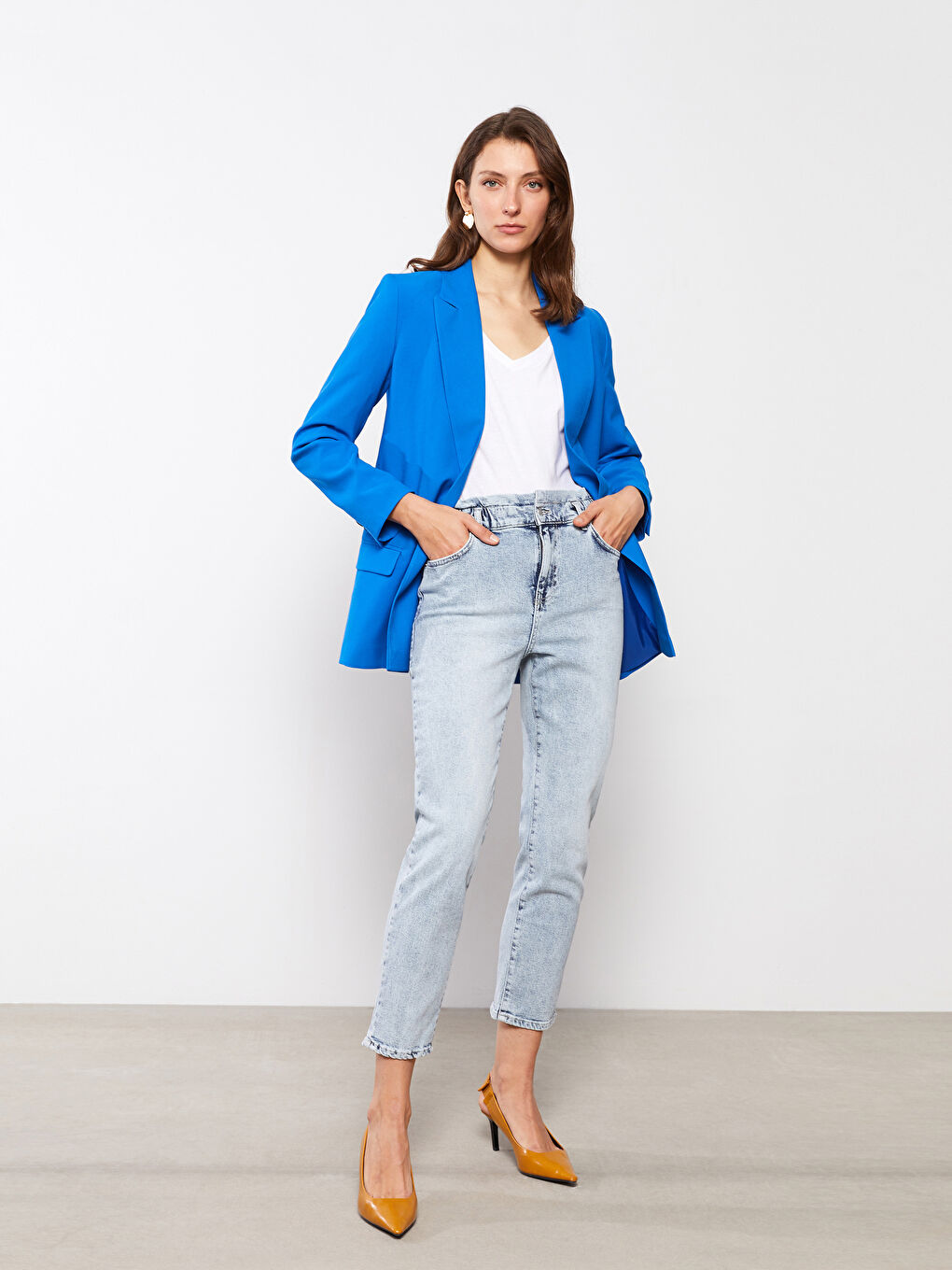 LCWAIKIKI Classic High Waist Paperbag Women Jeans -S2EU55Z8-311