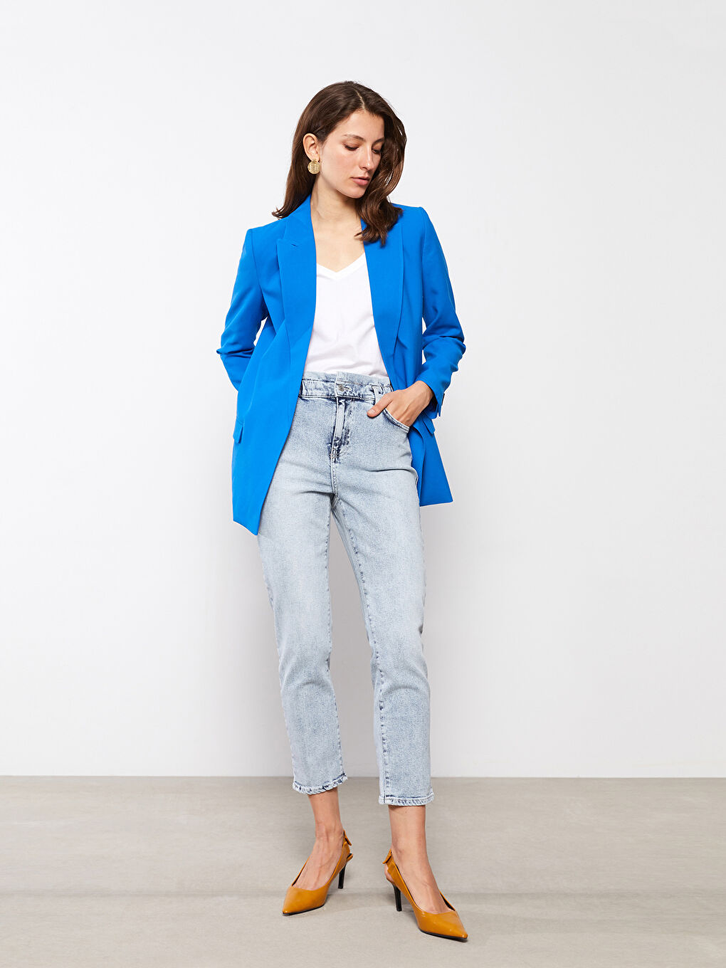 LCWAIKIKI Classic High Waist Paperbag Women Jeans -S2EU55Z8-311