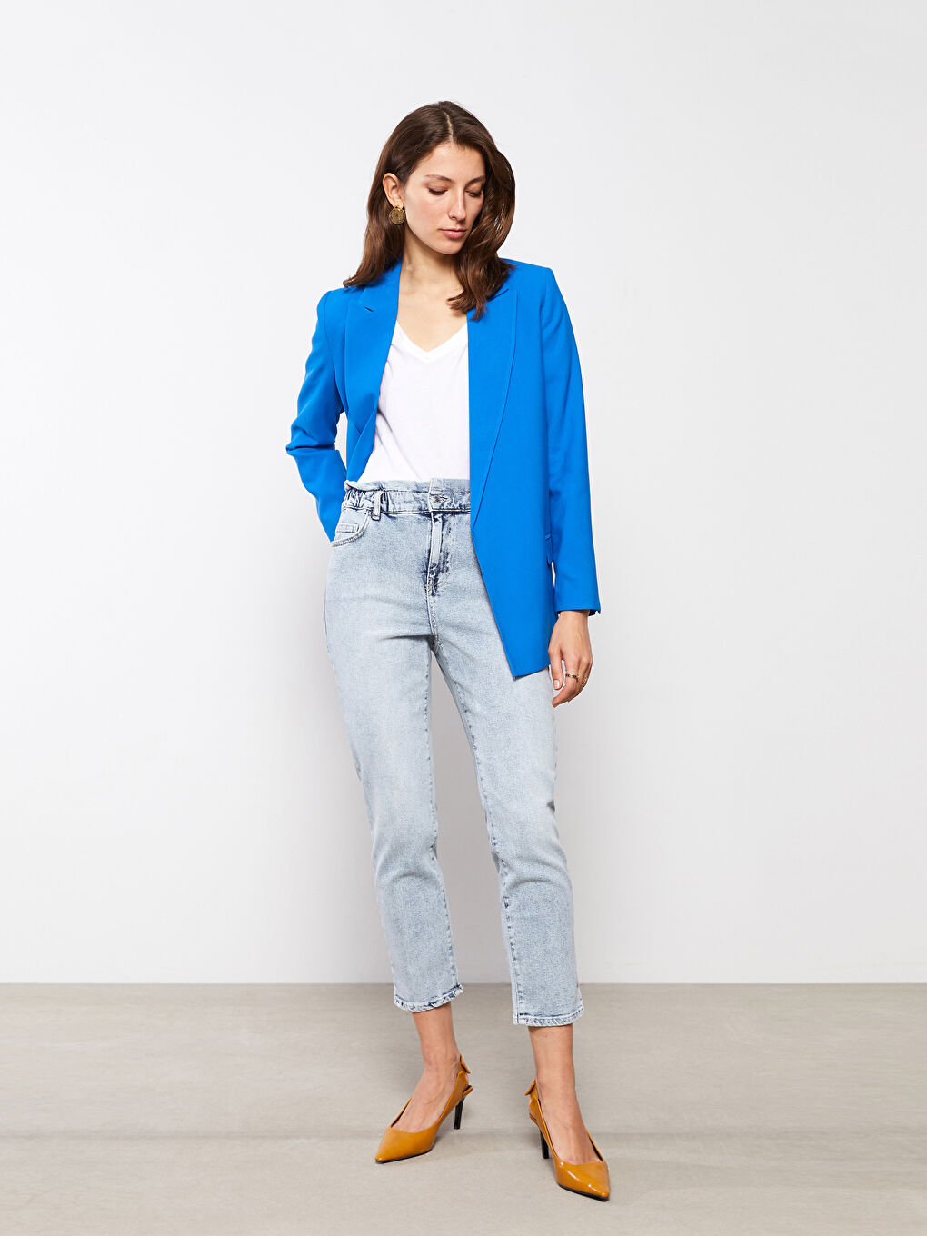 LCWAIKIKI Classic High Waist Paperbag Women Jeans -S2EU55Z8-311