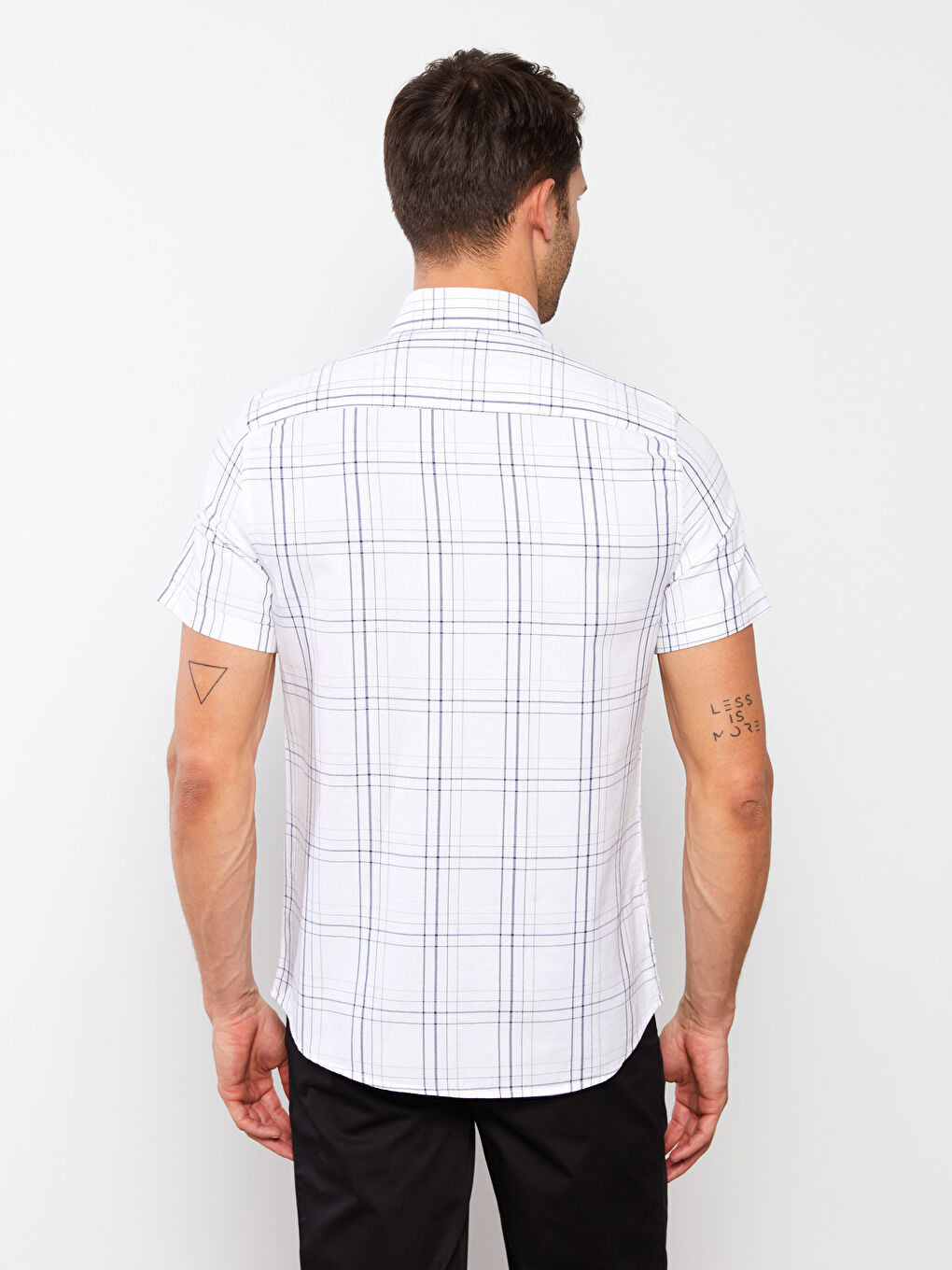 Beyaz Slim Fit Kısa Kollu Oxford Erkek Gömlek-4