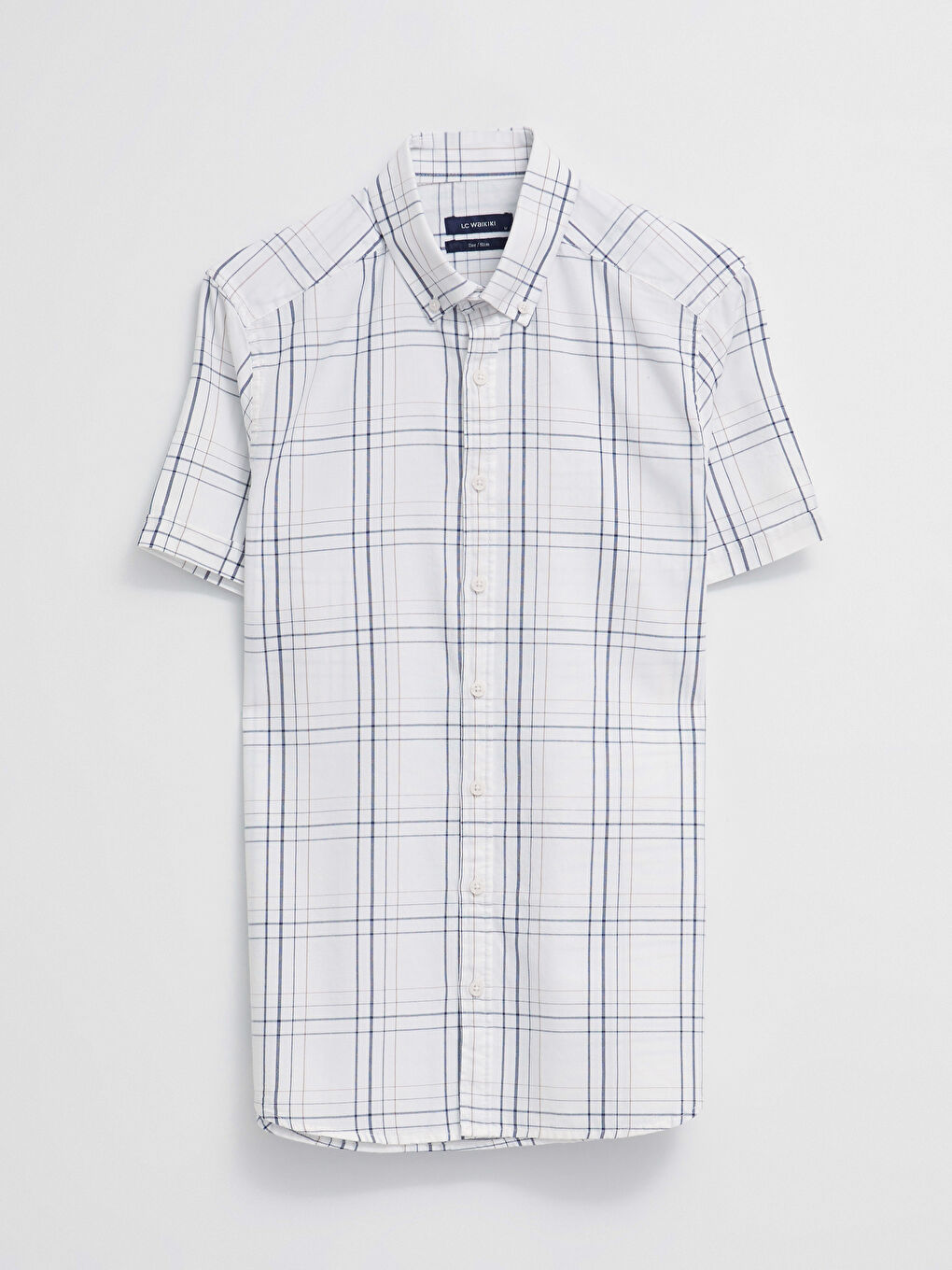 Beyaz Slim Fit Kısa Kollu Oxford Erkek Gömlek-5