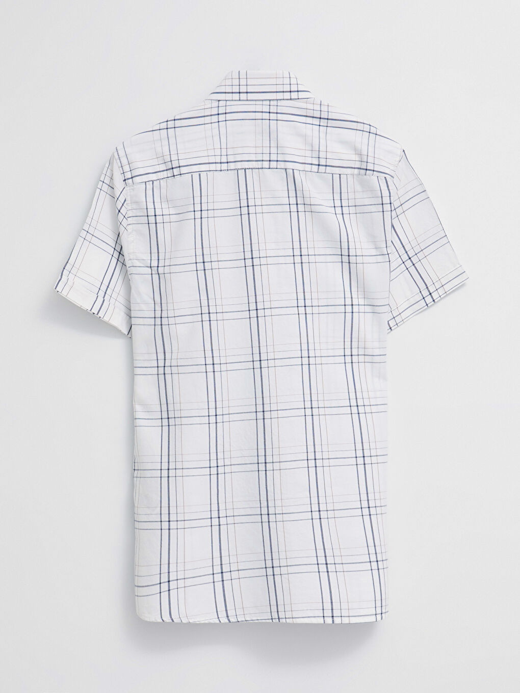 Beyaz Slim Fit Kısa Kollu Oxford Erkek Gömlek-6