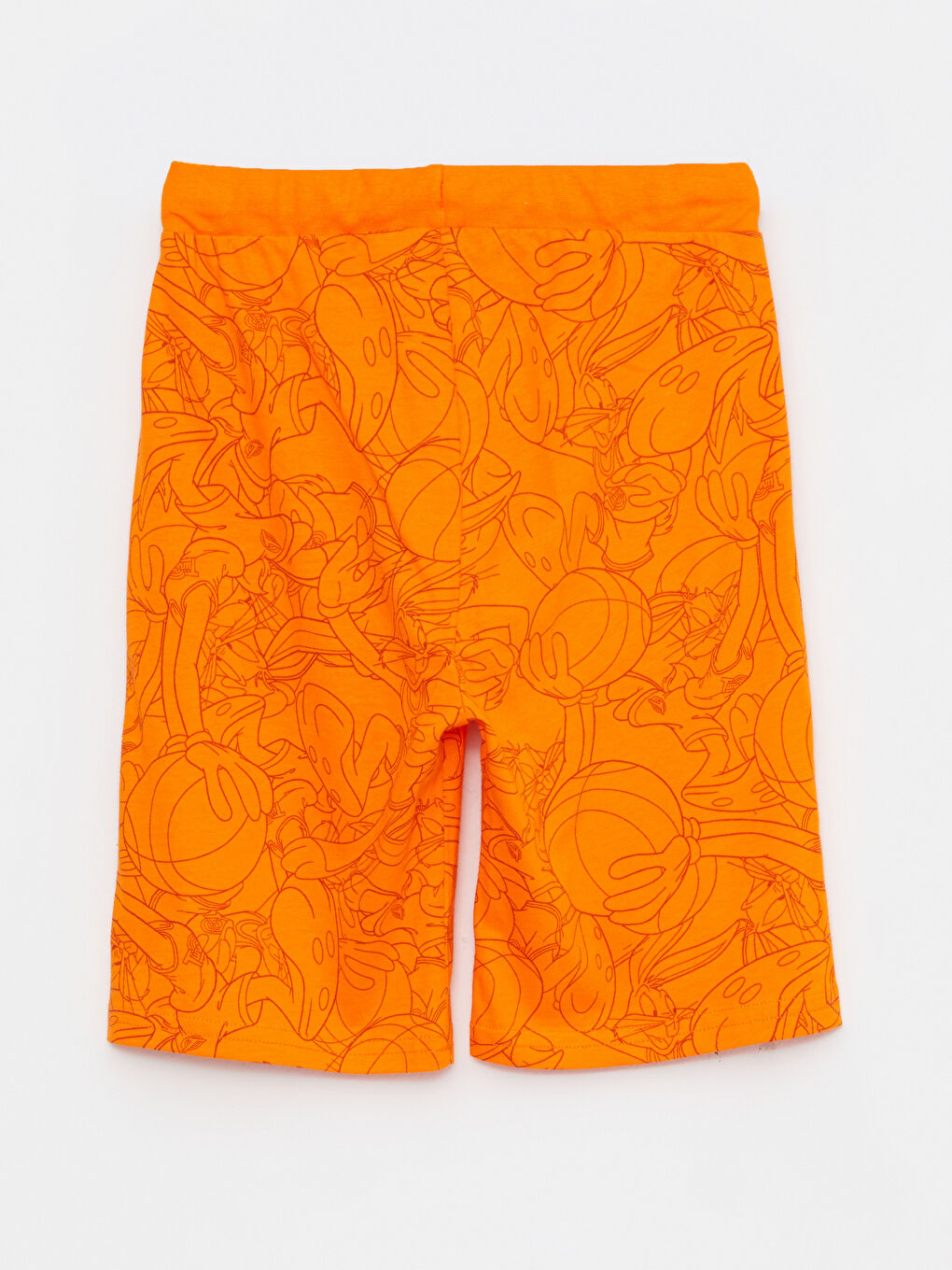 Turuncu Beli Lastikli Bugs Bunny Baskılı Erkek Çocuk Şort-1