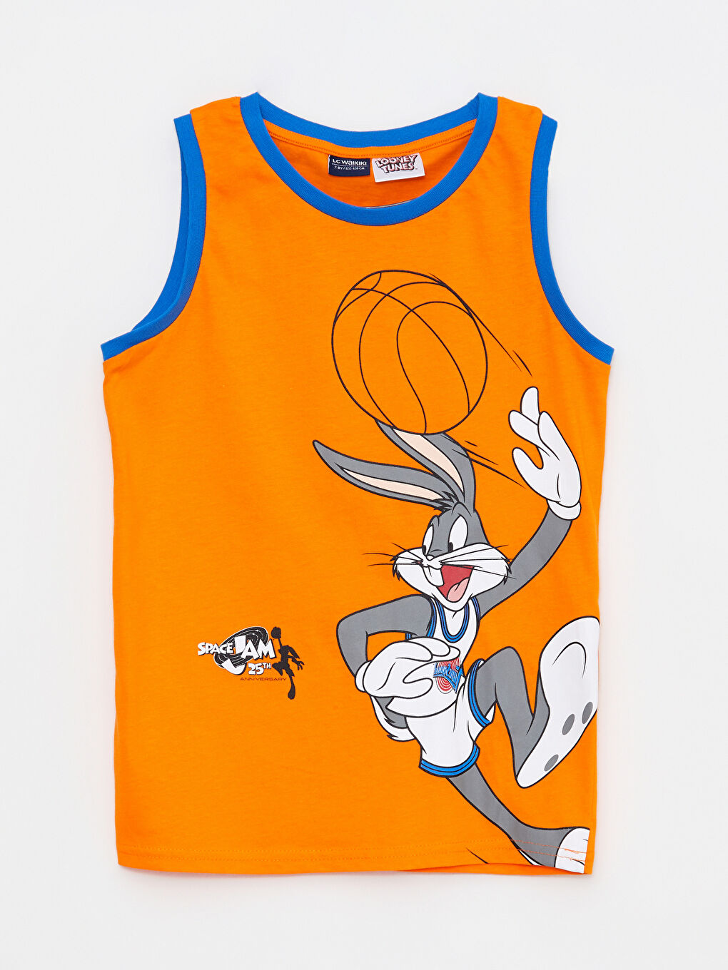 Turuncu Bisiklet Yaka Space Jam Baskılı Erkek Çocuk Atlet ve Şort-1