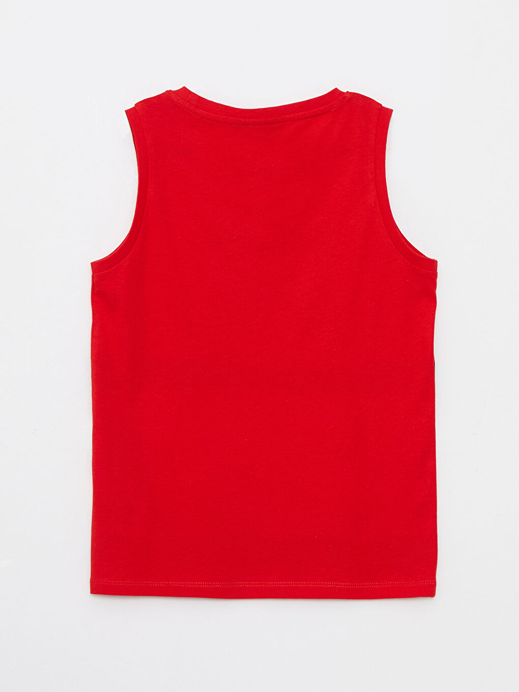 Kırmızı Bisiklet Yaka Arabalar Baskılı Pamuklu Erkek Çocuk Atlet-1