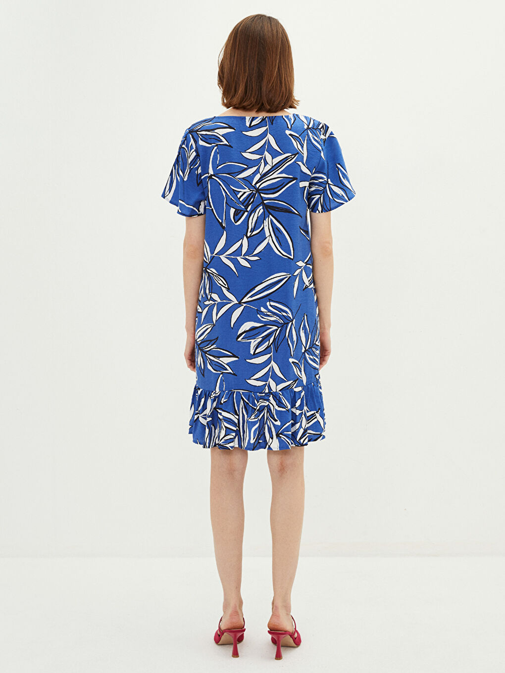 V-Neck Floral Short Sleeve Women's Dress -S2EV52Z8-LSJ