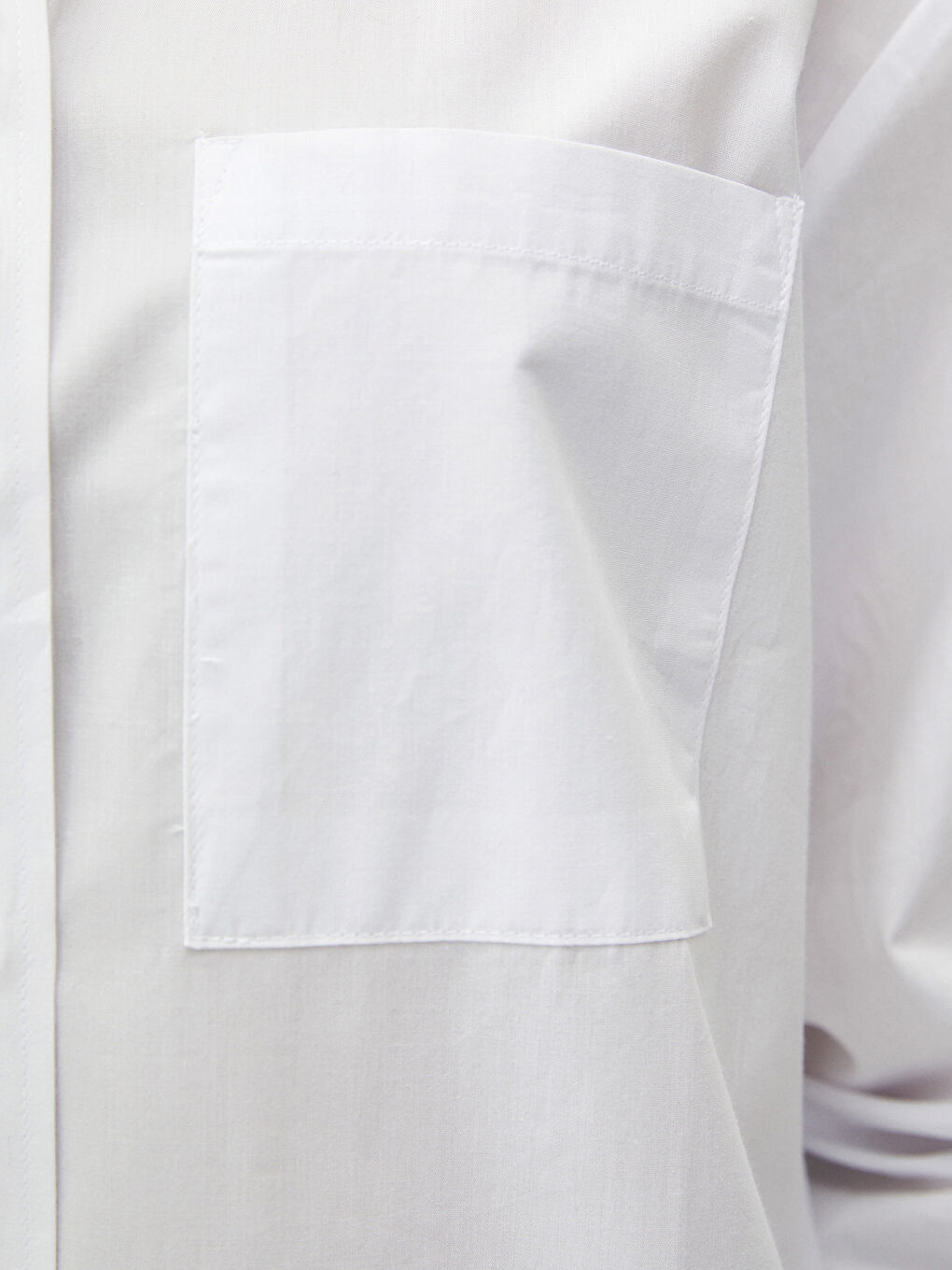 Cămașă pentru Femei Regulară cu Nasturi și Mâneci Lungi din Poplin-2