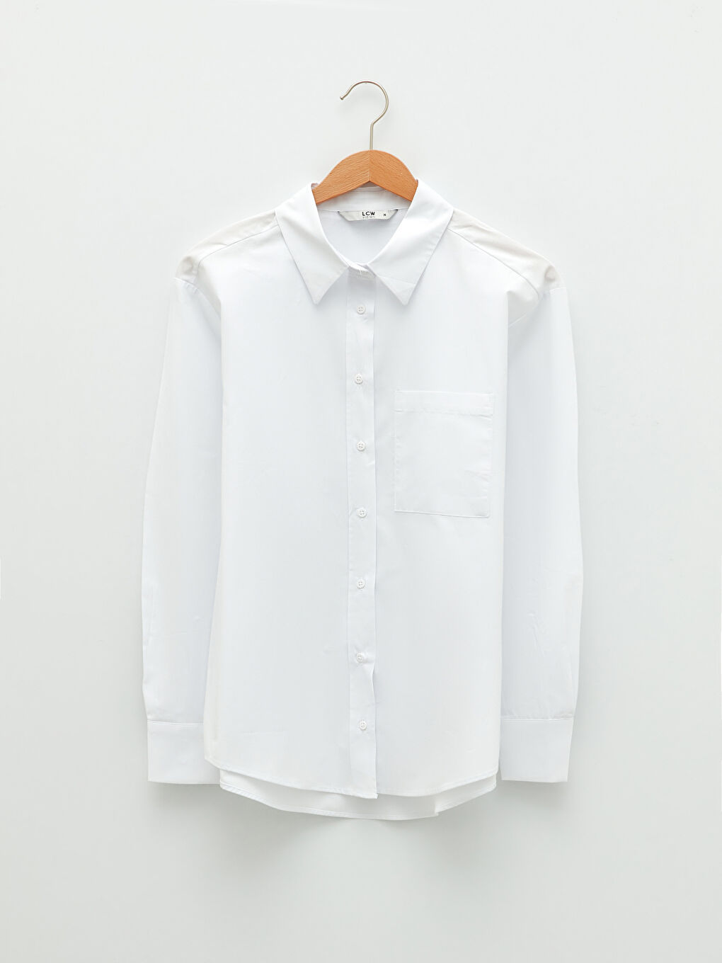 Cămașă pentru Femei Regulară cu Nasturi și Mâneci Lungi din Poplin-5