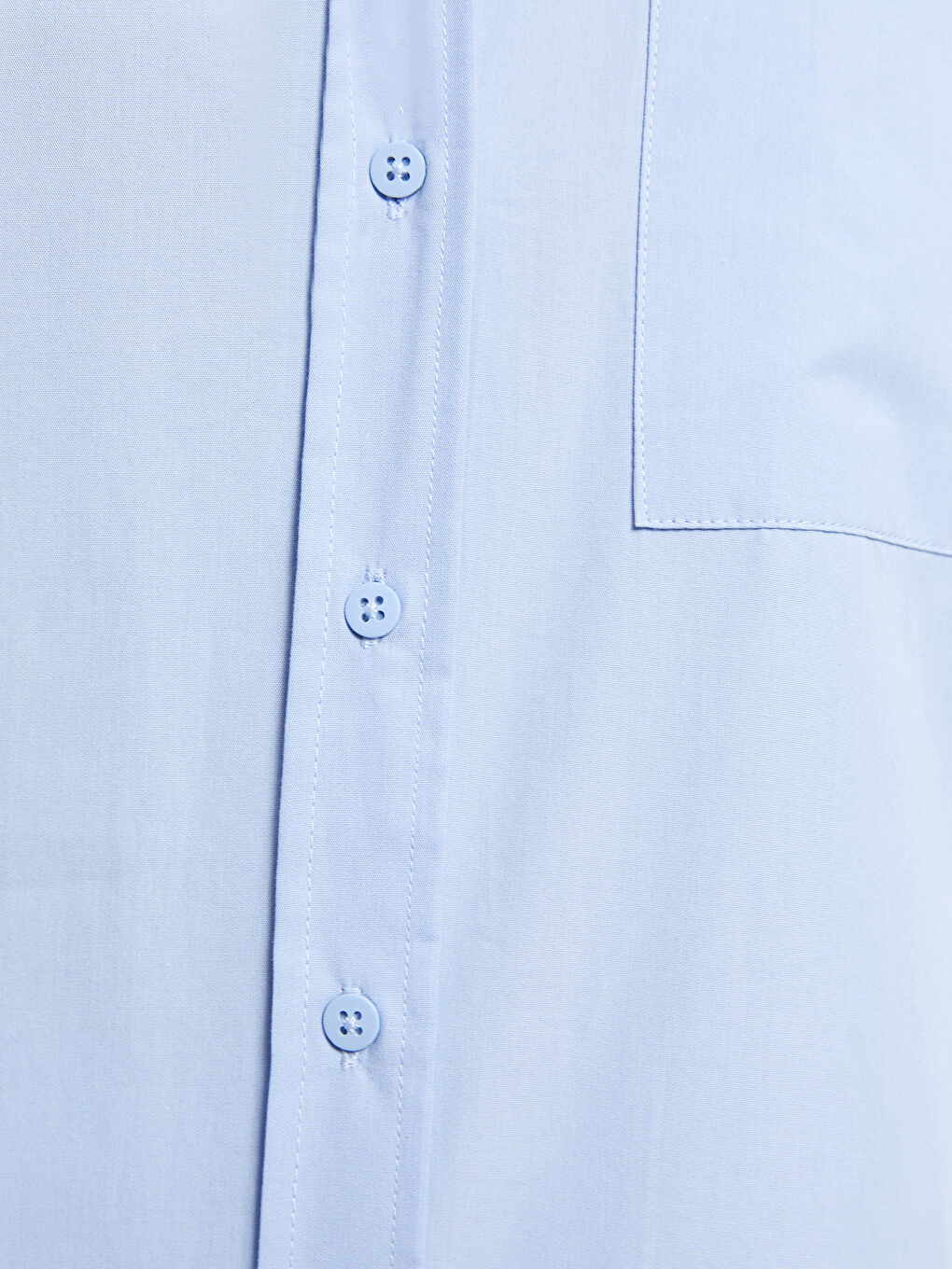 Buttoned Regular Long Sleeve Poplin Women's Shirt-3