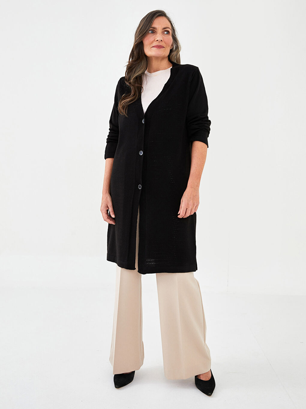 LCW Grace V Neck Women's Knitwear Cardigan -S2EV66Z8-CVL