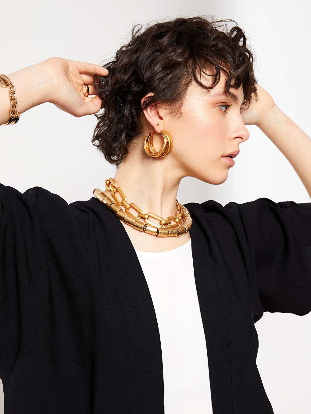 Әйелдерге арналған шаль жаға өрнексіз кимоно-2