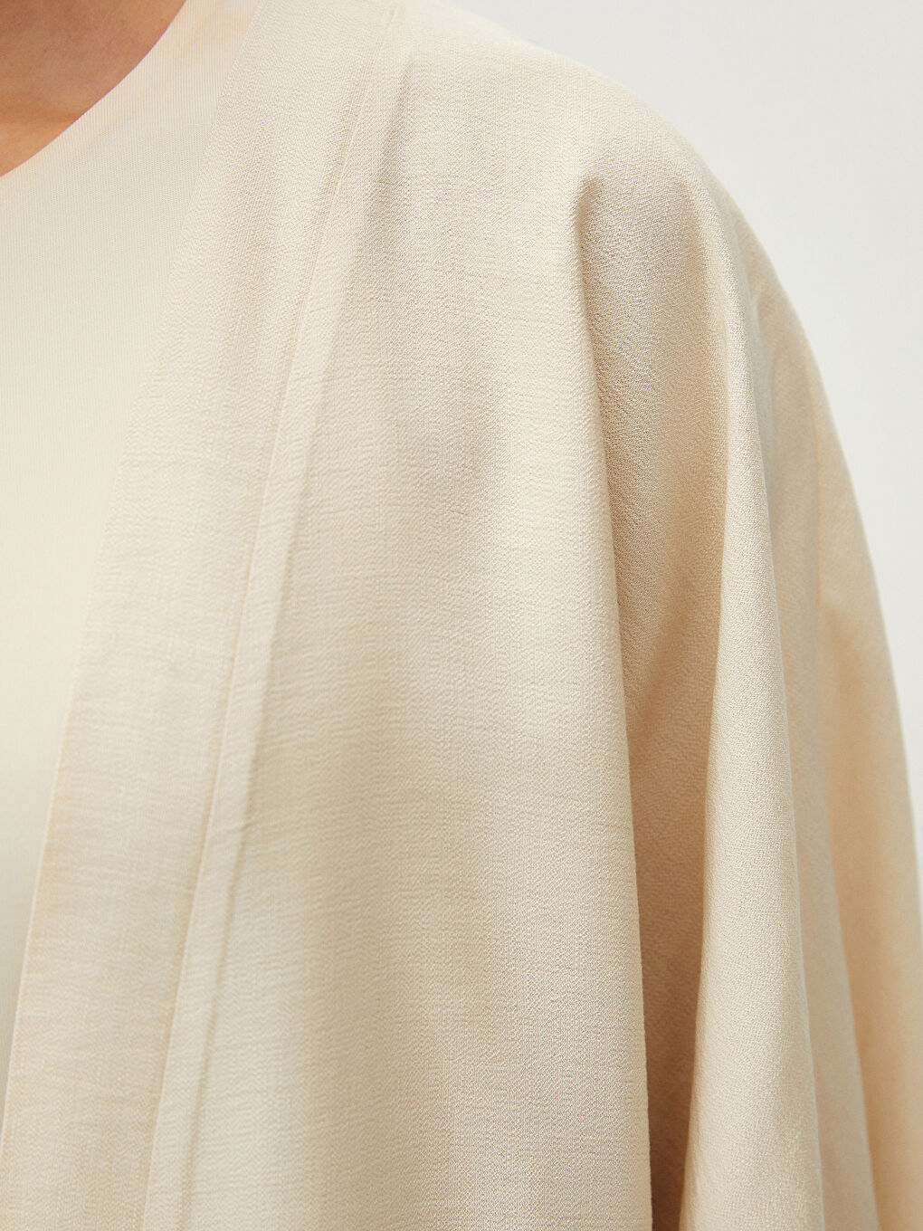 Women's Shawl Collar Plain Kimono-2