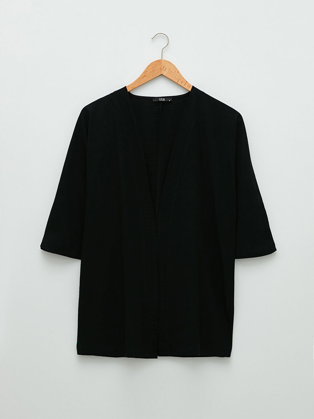 Әйелдерге арналған шаль жаға өрнексіз кимоно-5