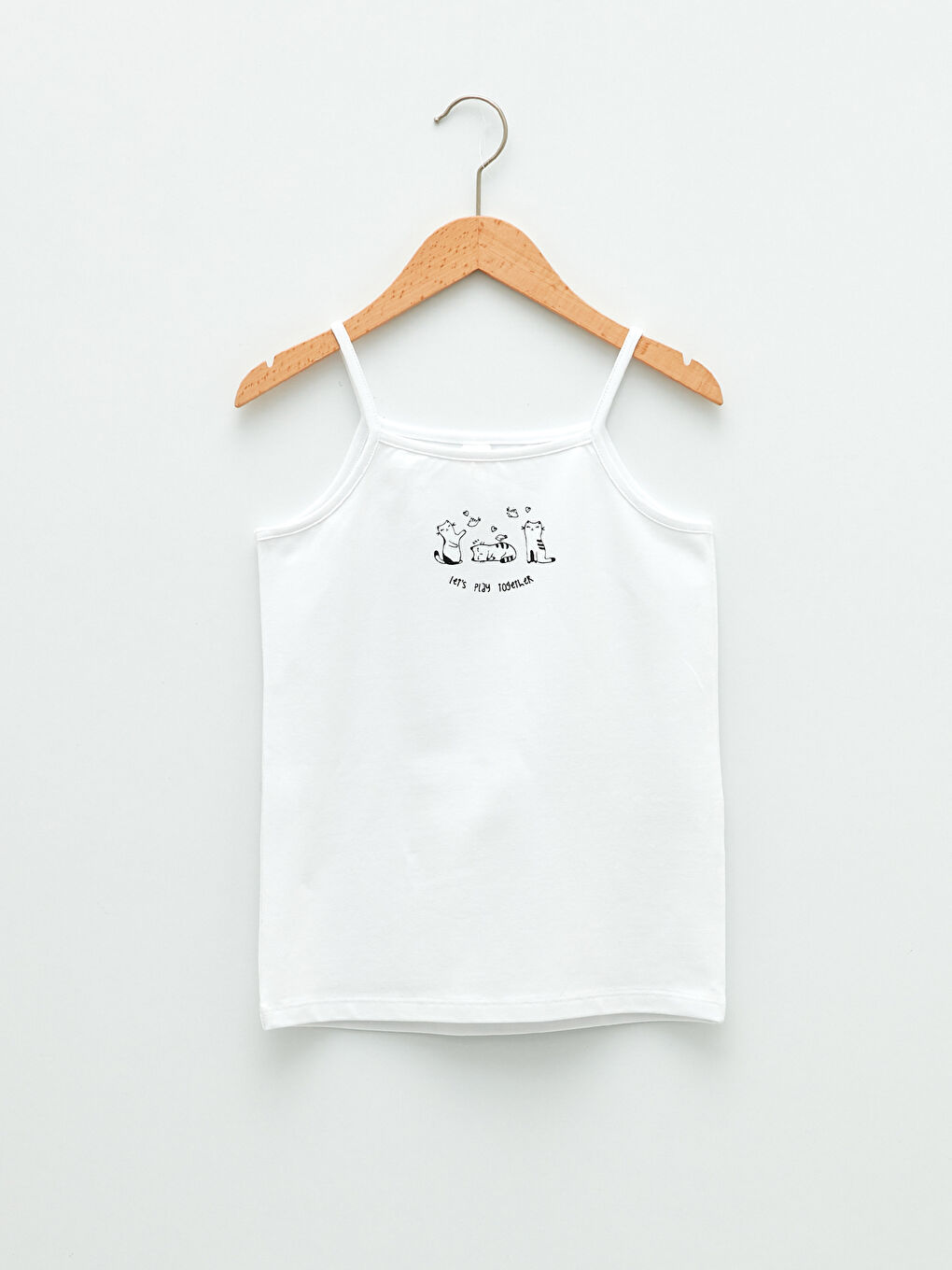 Débardeur à Bretelles Imprimé en Coton à Col Carré pour Filles