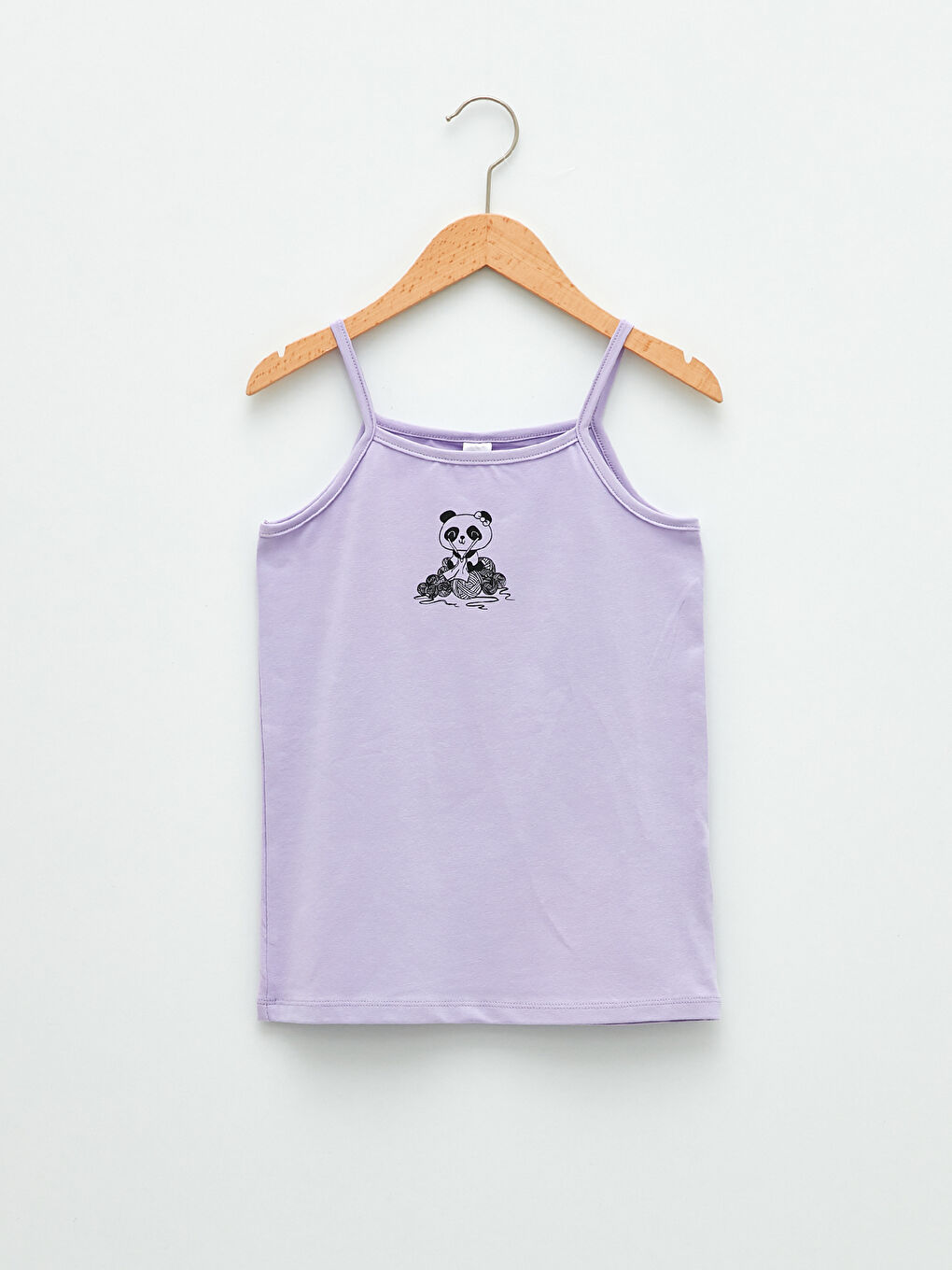 Square Collar Printed Strap Cotton Girls' Singlet