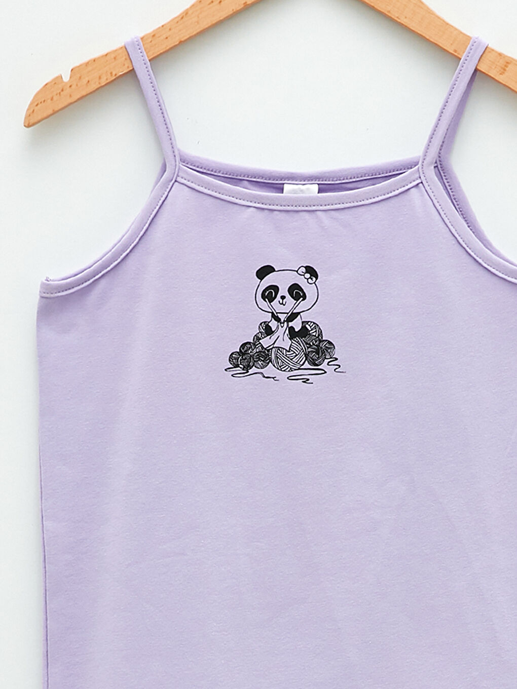 Square Collar Printed Strap Cotton Girls' Singlet-2