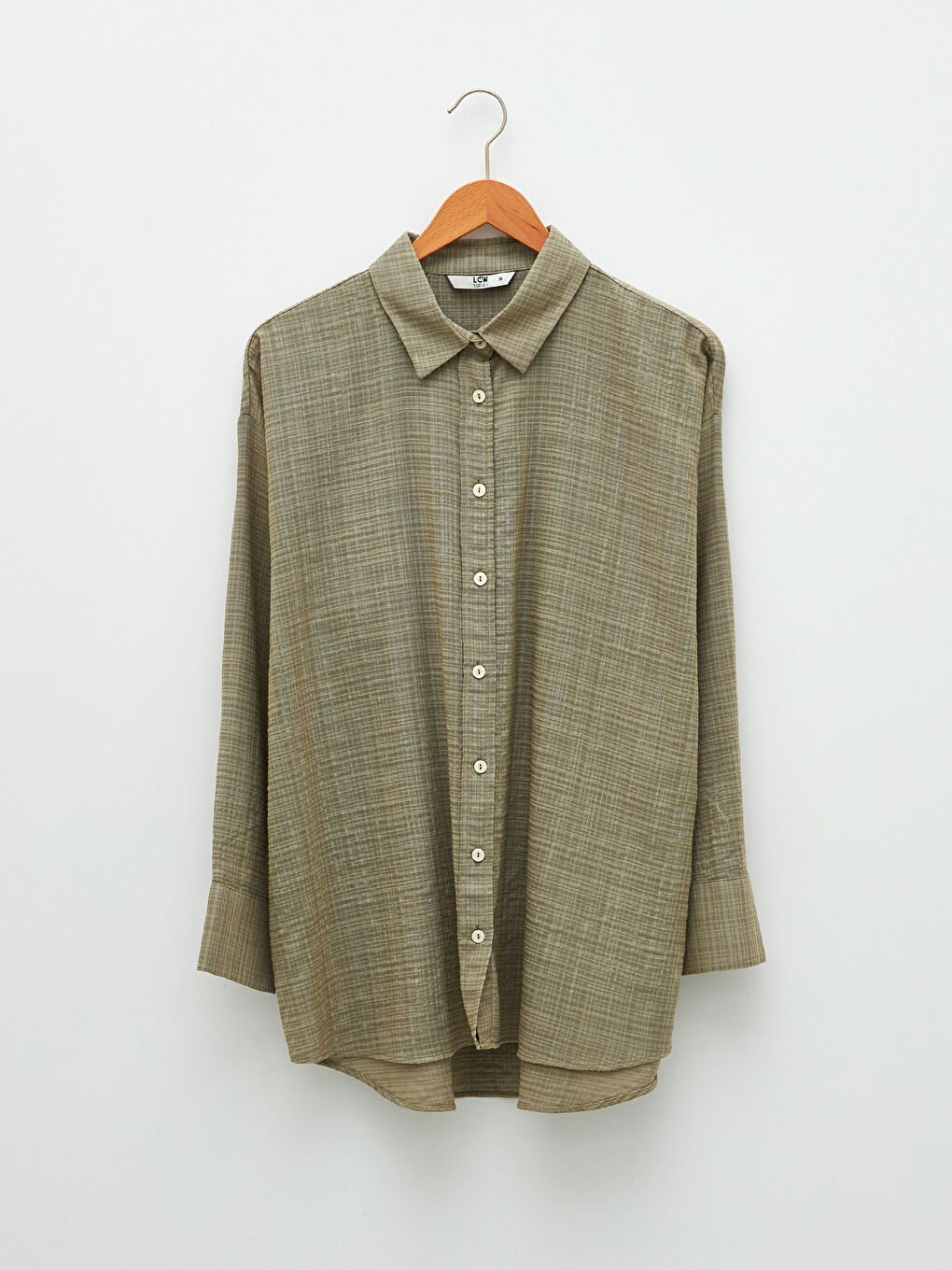 Patterned Long Sleeve Women's Shirt with Button Closure on the Front-5