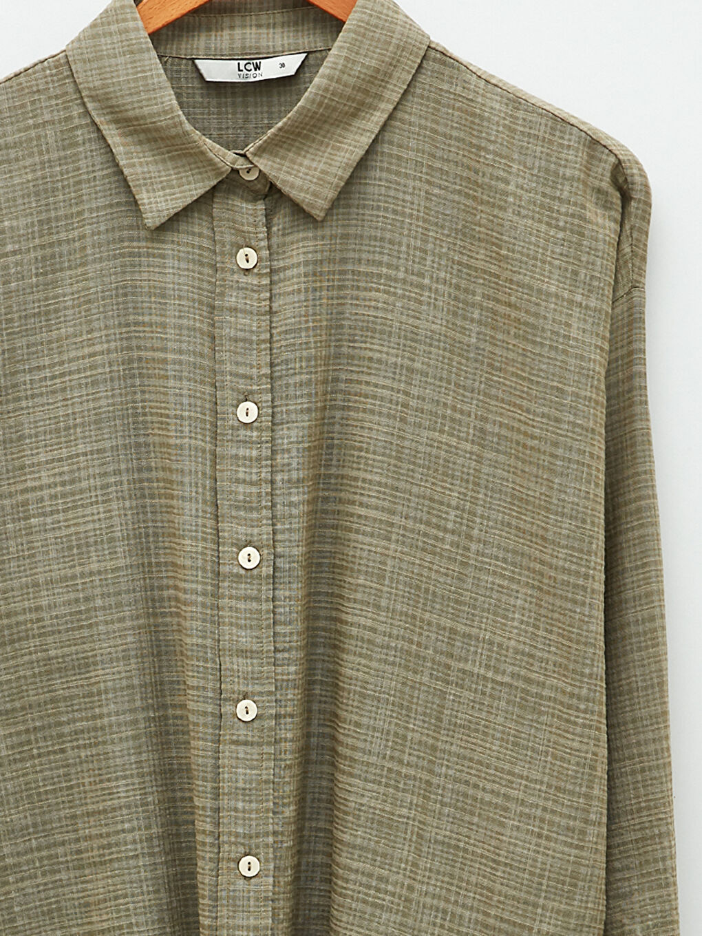 Patterned Long Sleeve Women's Shirt with Button Closure on the Front-7