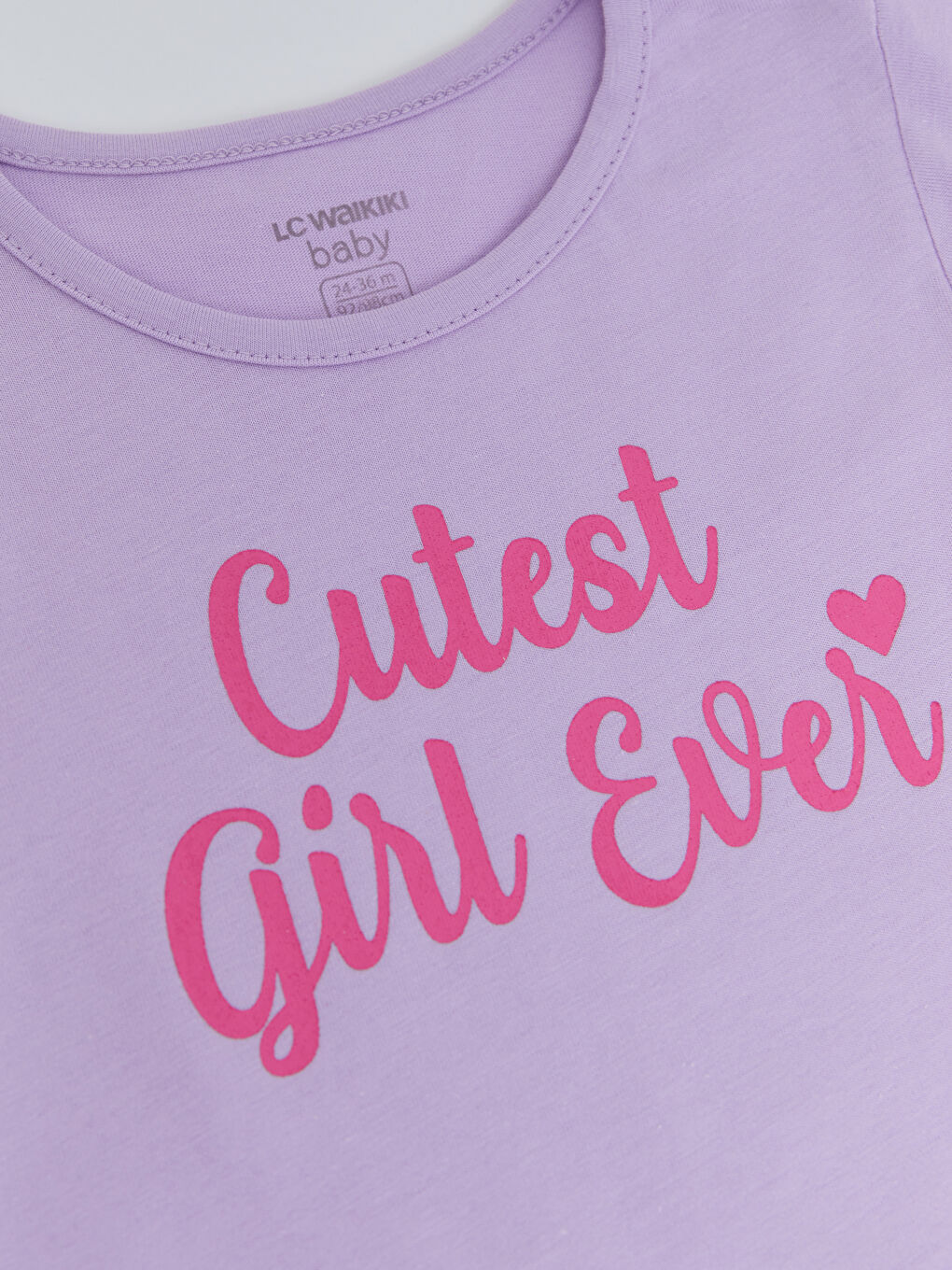 Crew Neck Short Sleeve Printed Baby Girls' T-Shirt-2