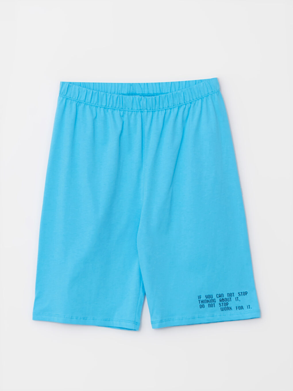 Mavi Bisiklet Yaka Baskılı Kısa Kollu Erkek Çocuk Şortlu Pijama Takımı-2