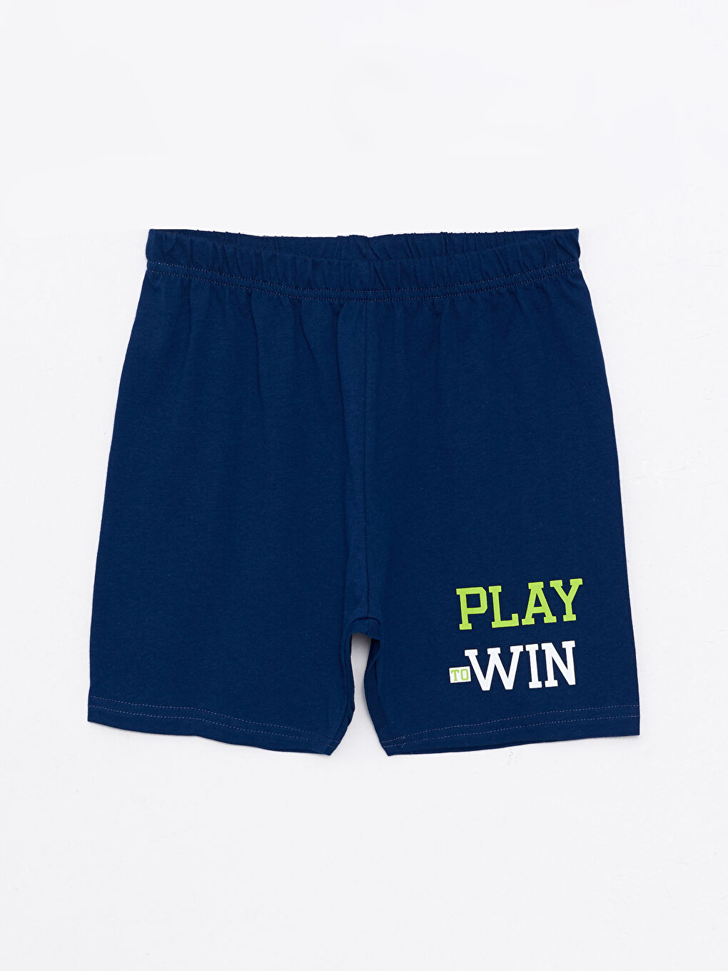 LCW Kids Lacivert Bisiklet Yaka Baskılı Erkek Çocuk Şortlu Pijama Takımı - 2