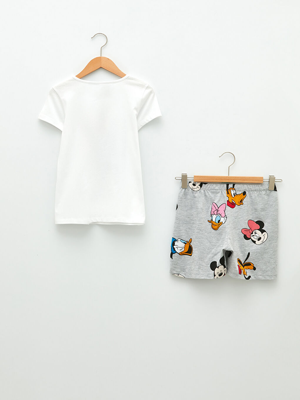 Crew Neck Disney Printed Short Sleeve Girls Pajamas Set -S2EY09Z4-E5X