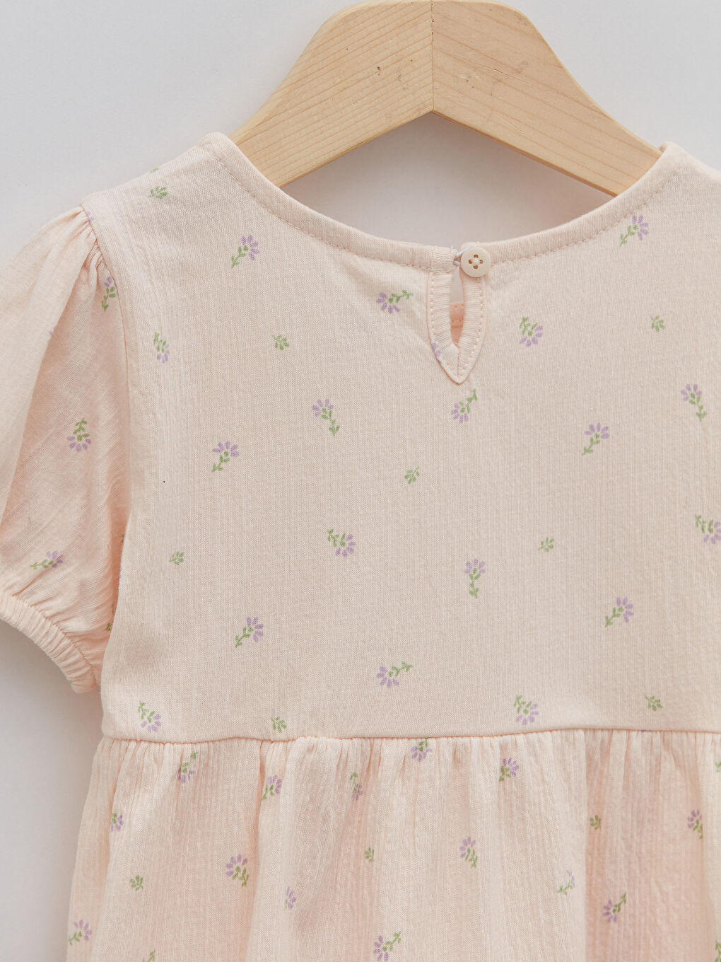 Rundhalsausschnitt Kurzarm Bedrucktes Baby Mädchen Kleid und Krone 2-teiliger Set-4