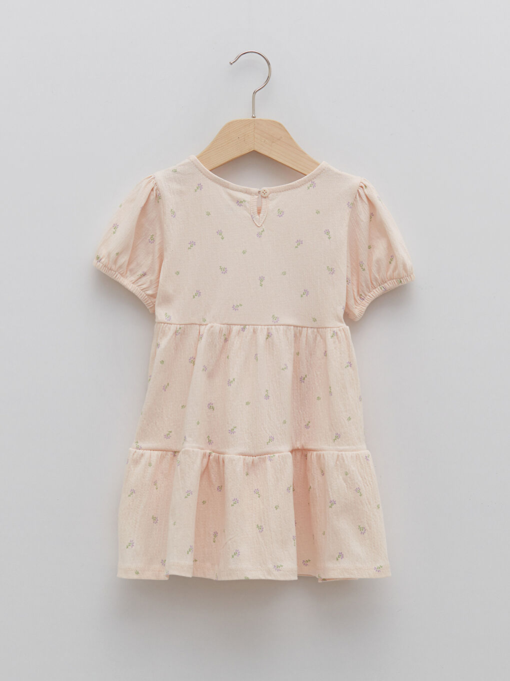 Rundhalsausschnitt Kurzarm Bedrucktes Baby Mädchen Kleid und Krone 2-teiliger Set-2