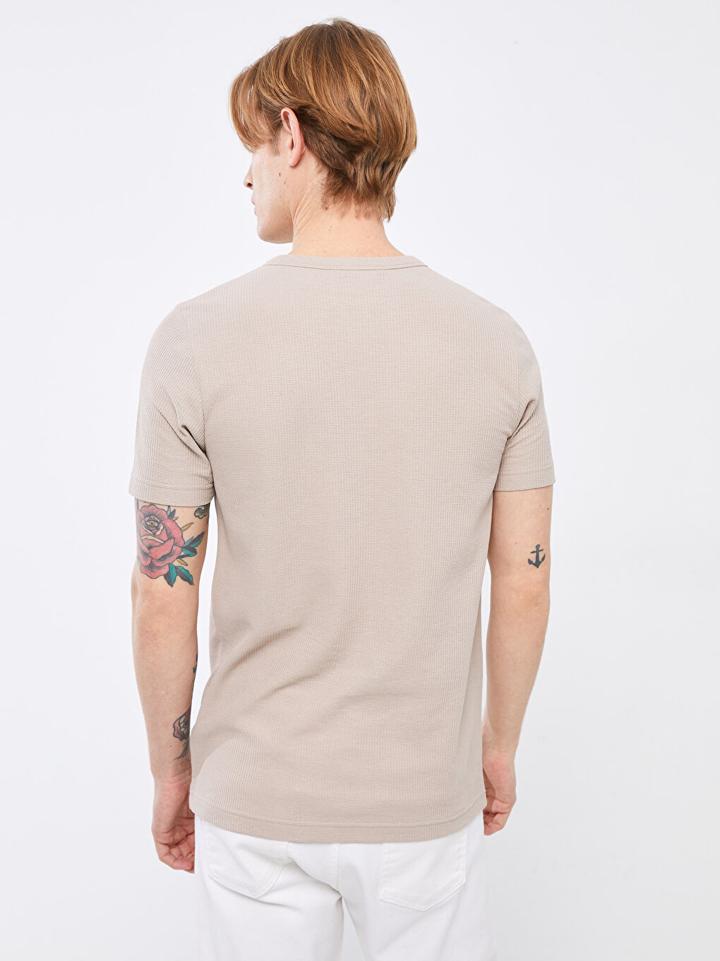 Tricou pentru Bărbați cu Mânecă Scurtă și Guler Rotund-4