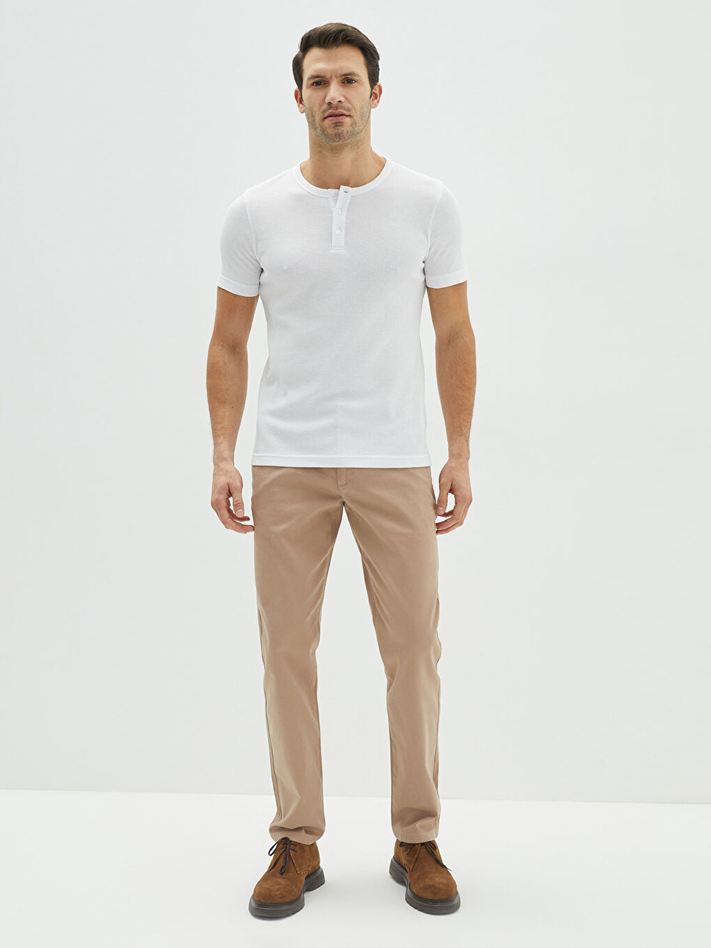 Tricou pentru Bărbați cu Mânecă Scurtă și Guler Rotund-2