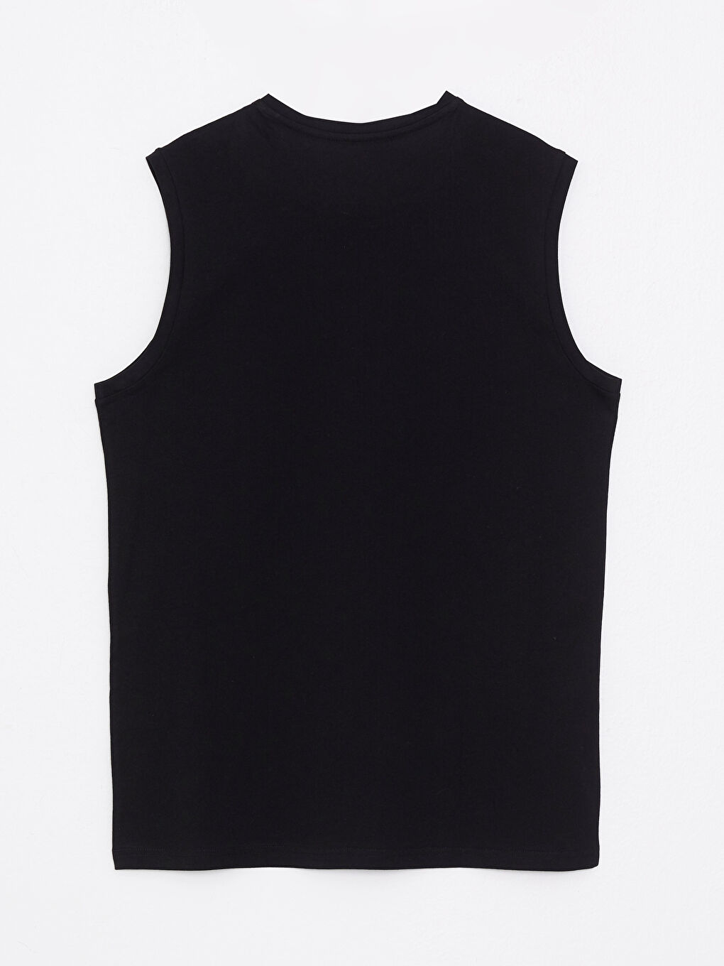 Siyah Bisiklet Yaka Basic Erkek Kolsuz Tişört-6