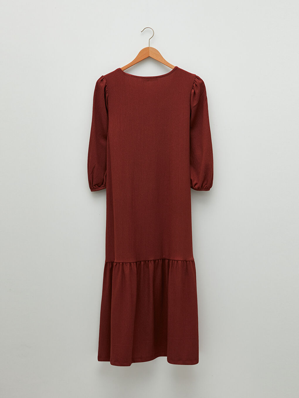 V Neck Plain Crinkle Maternity Dress -S2EY47Z8-S4L