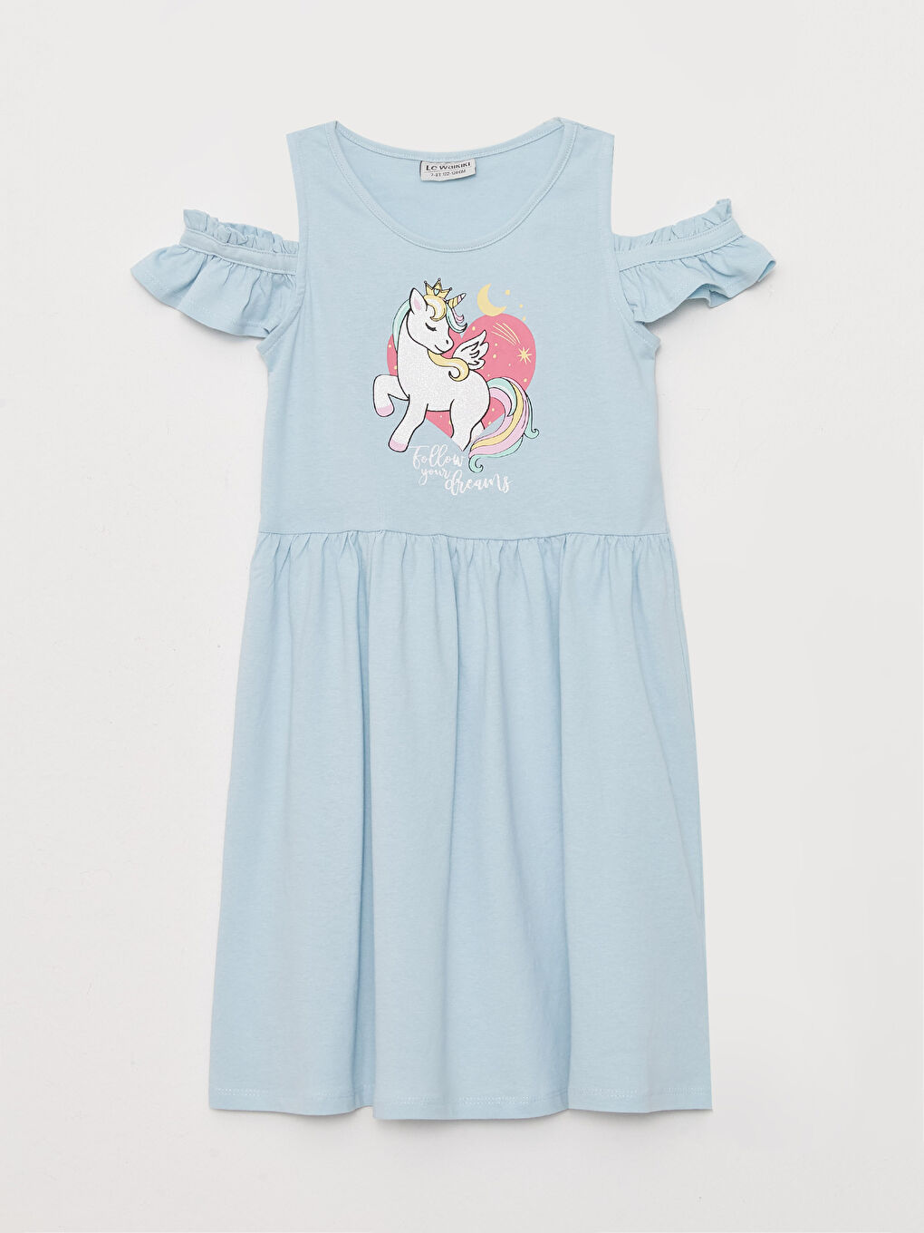 Платье с круглым вырезом, с принтом и коротким рукавом для девочек