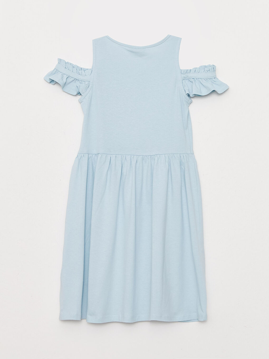 Платье с круглым вырезом, с принтом и коротким рукавом для девочек-1