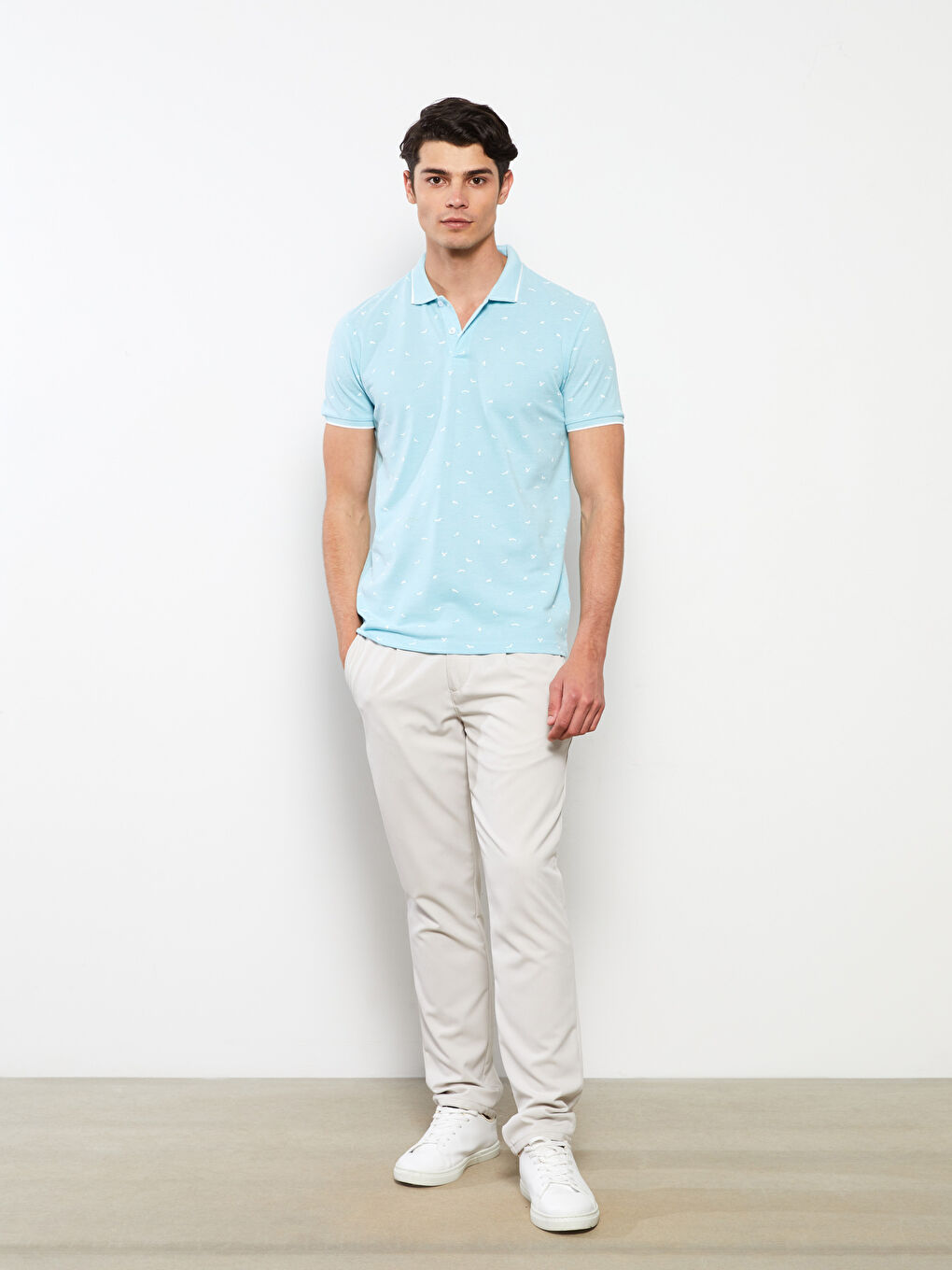 Yeşil Polo Yaka Kısa Kollu Pike Erkek Tişört