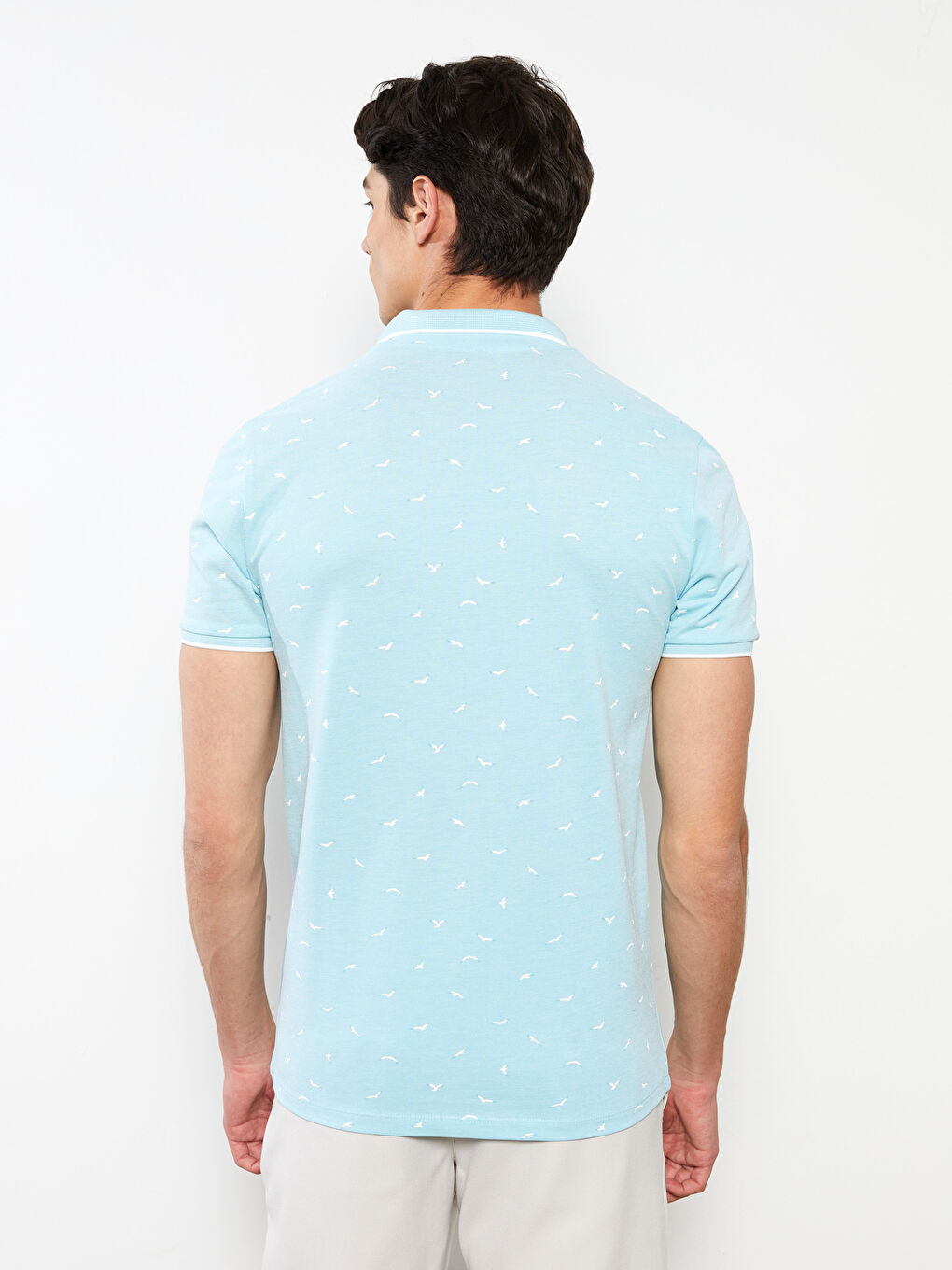 Yeşil Polo Yaka Kısa Kollu Pike Erkek Tişört-4