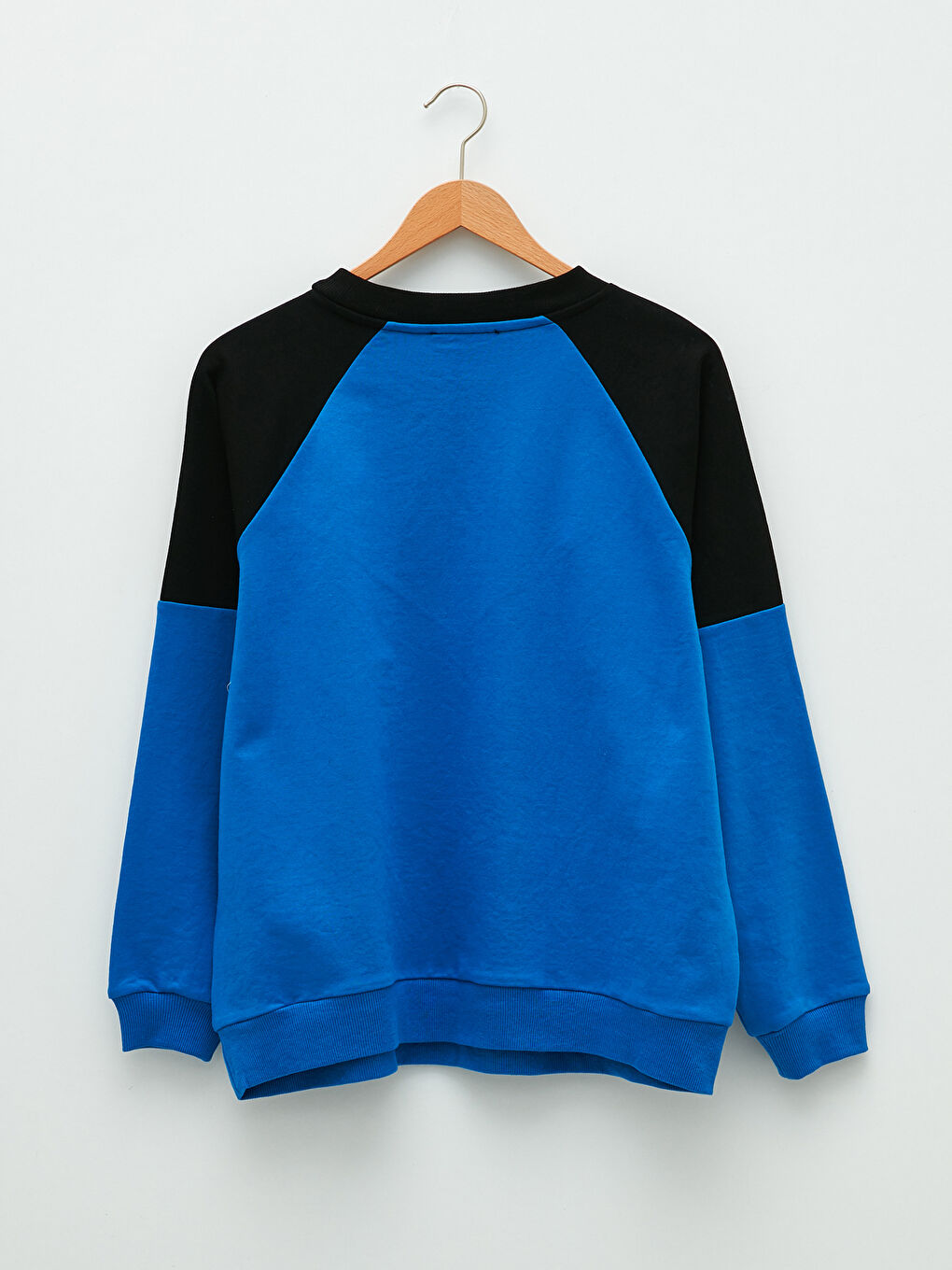 Crew Neck Long Sleeve Women's Sweatshirt with Color Block-5