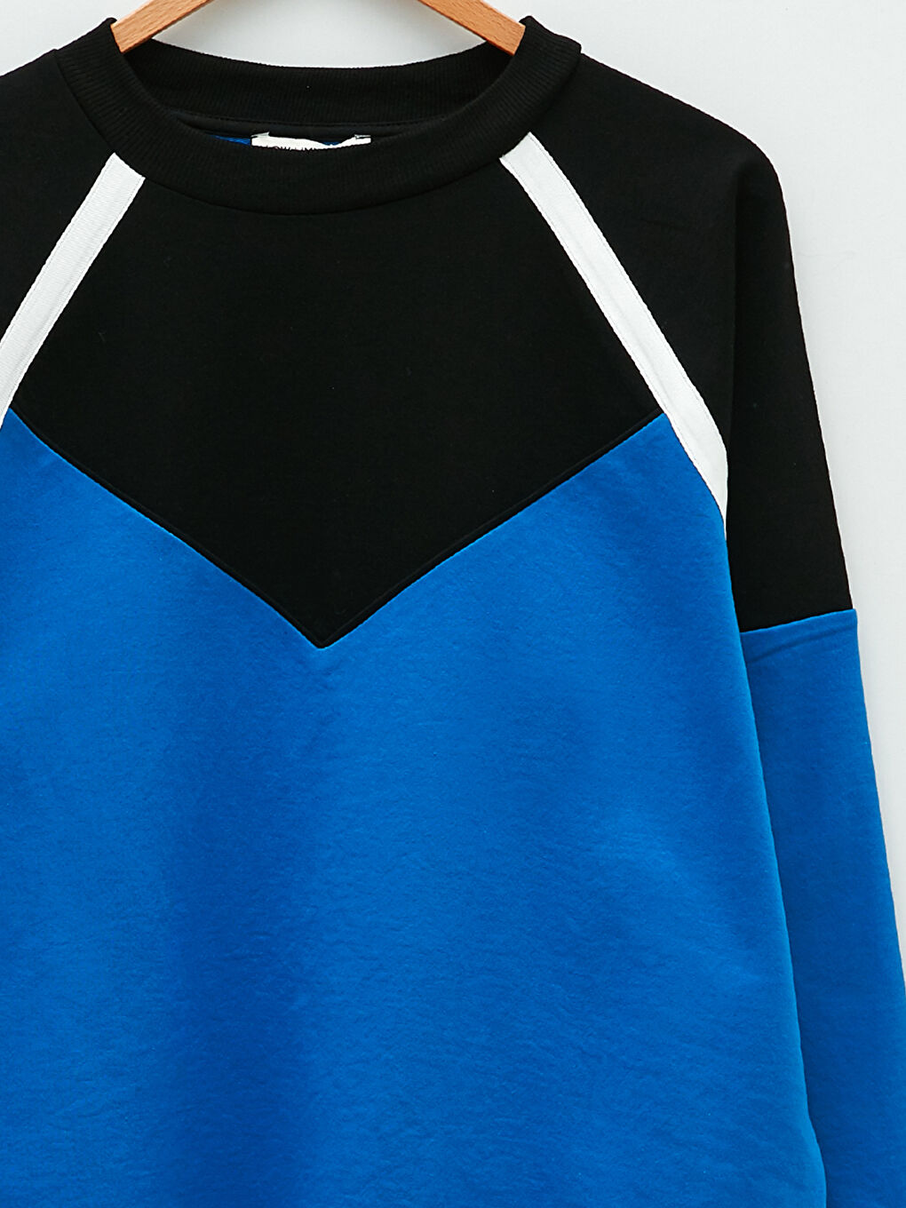 Crew Neck Long Sleeve Women's Sweatshirt with Color Block-6