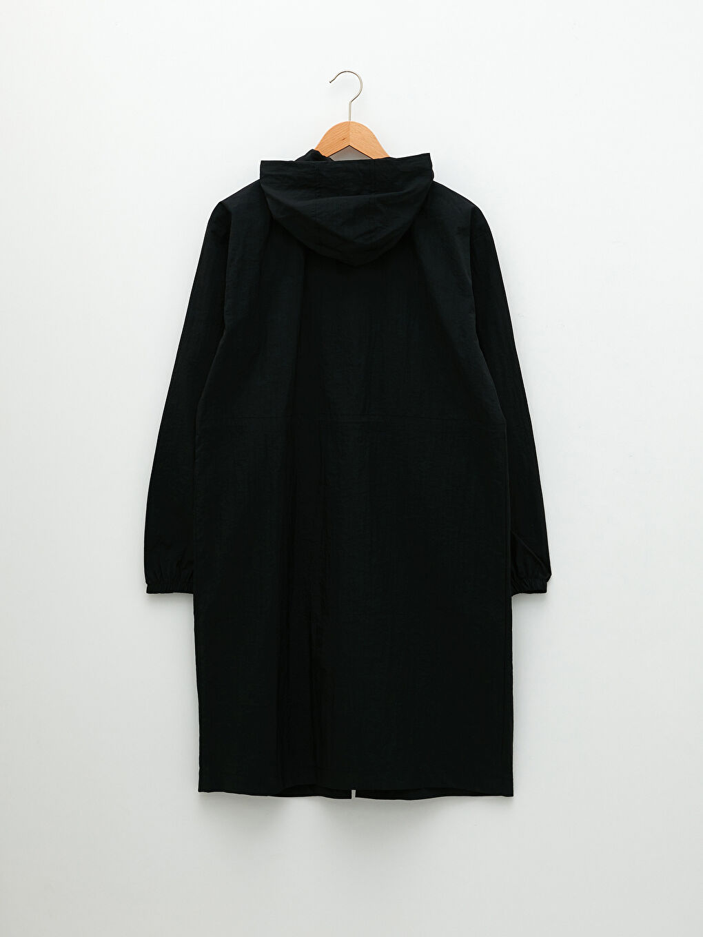 Женский однотонный дождевик с капюшоном-6