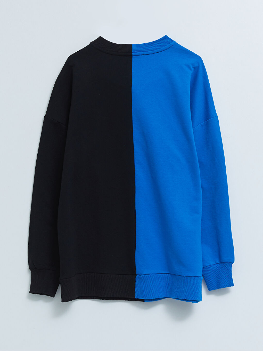 Mavi Bisiklet Yaka Renk Bloklu Uzun Kollu Kadın Sweatshirt-6