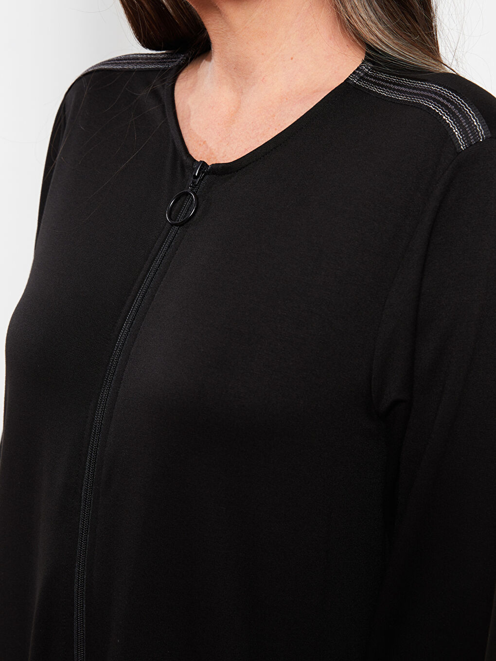 Crew Neck Embroidered Long Sleeve Women's Abaya -S2FA07Z8-CVL