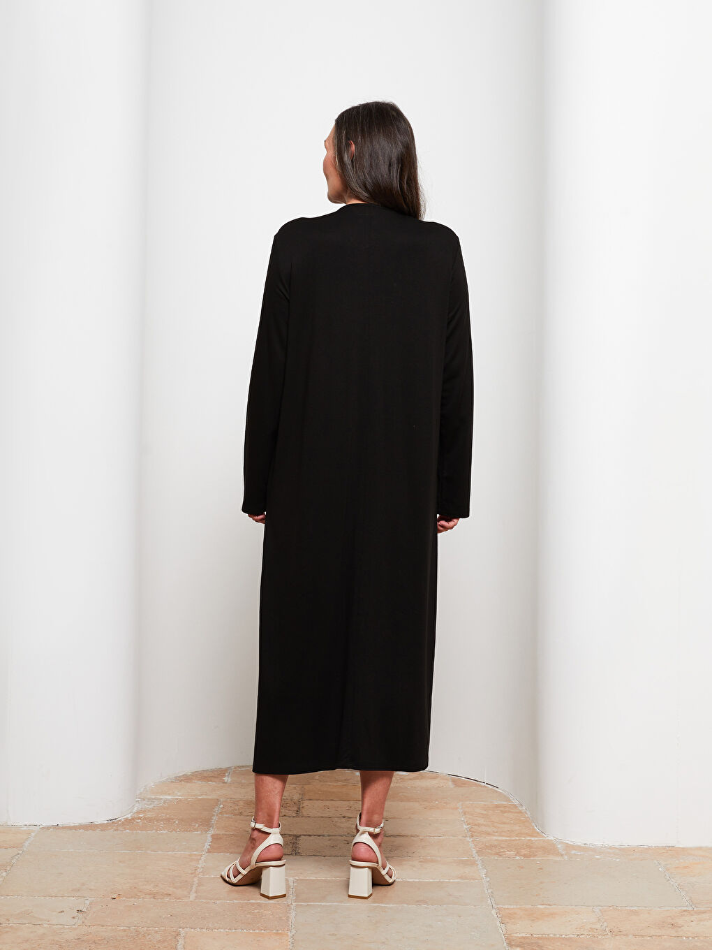 Crew Neck Embroidered Long Sleeve Women's Abaya -S2FA07Z8-CVL