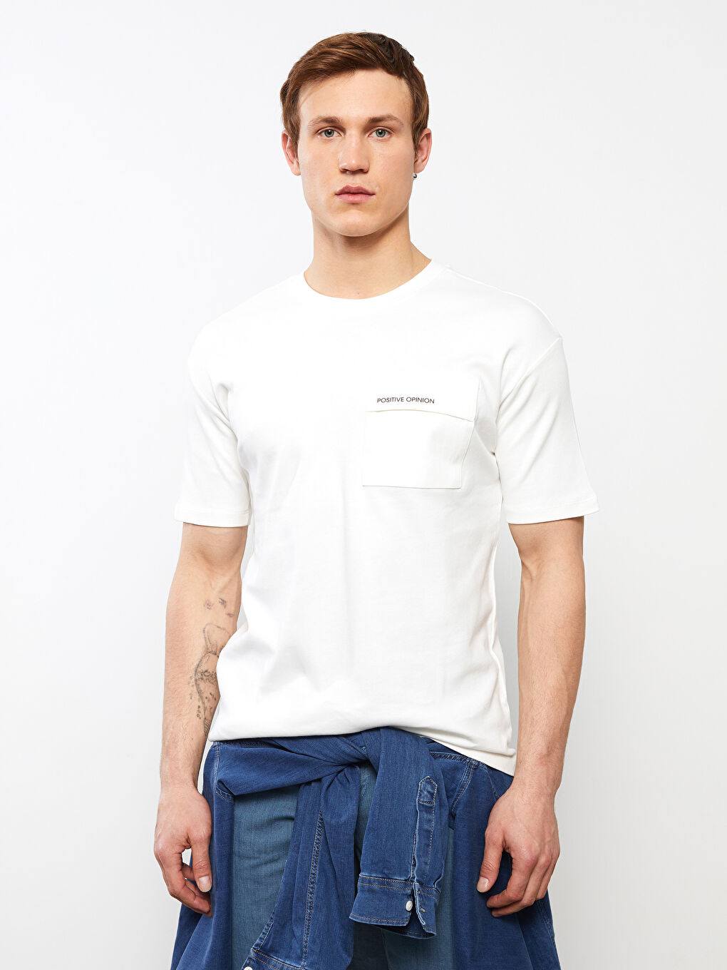 Crew Neck Short Sleeve Printed Combed Cotton Men's T-shirt